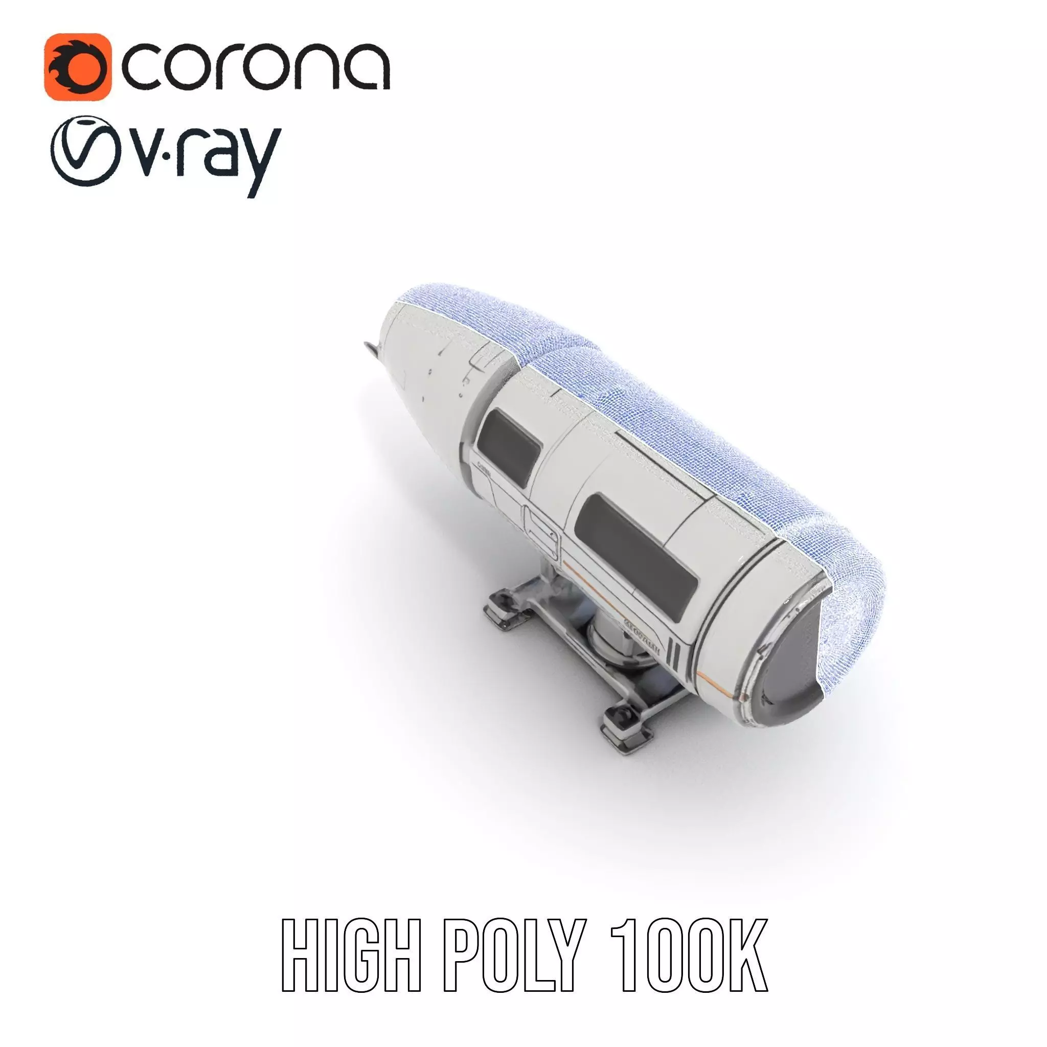 Futuristic Turret Model Pack Low-poly 3D model_34