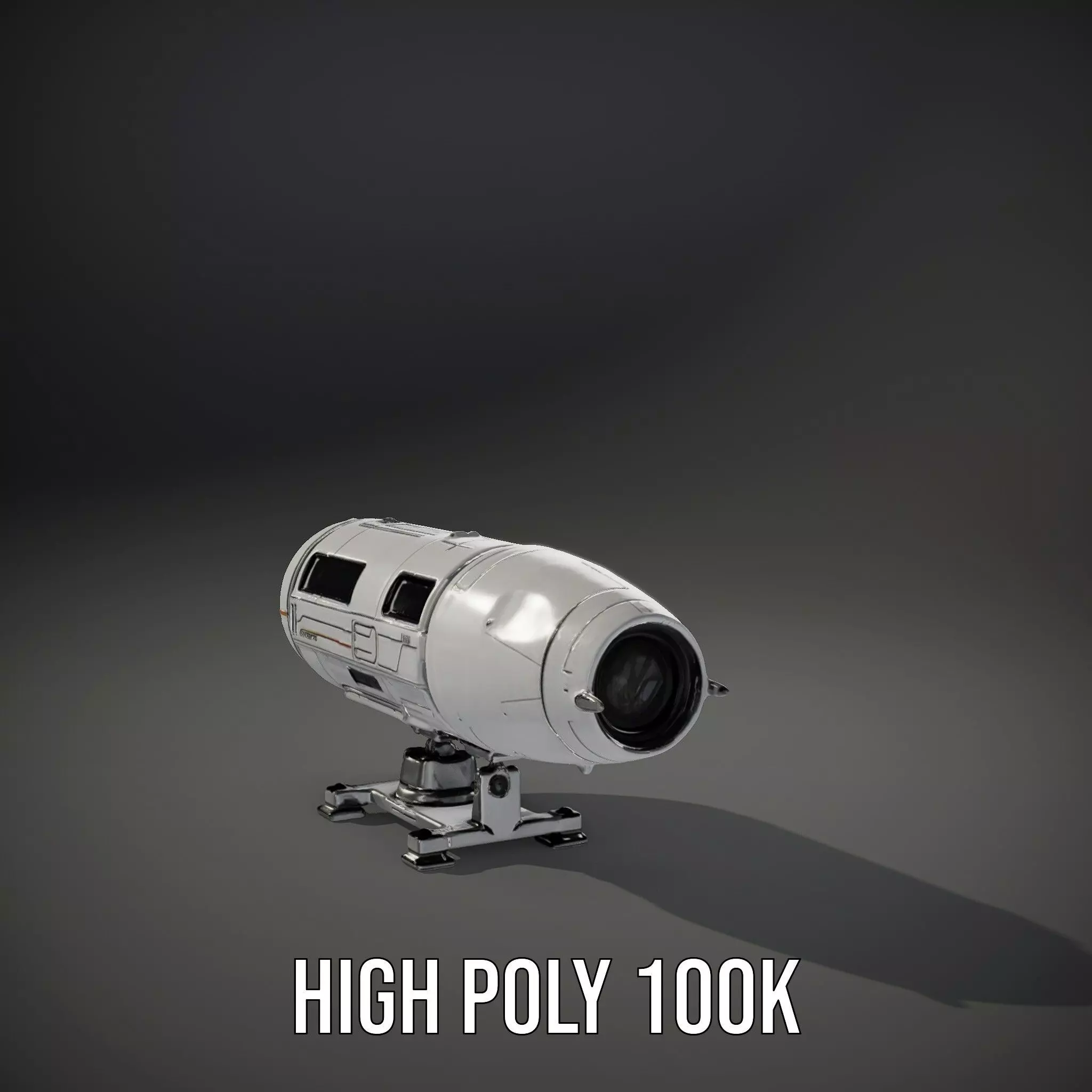 Futuristic Turret Model Pack Low-poly 3D model_11