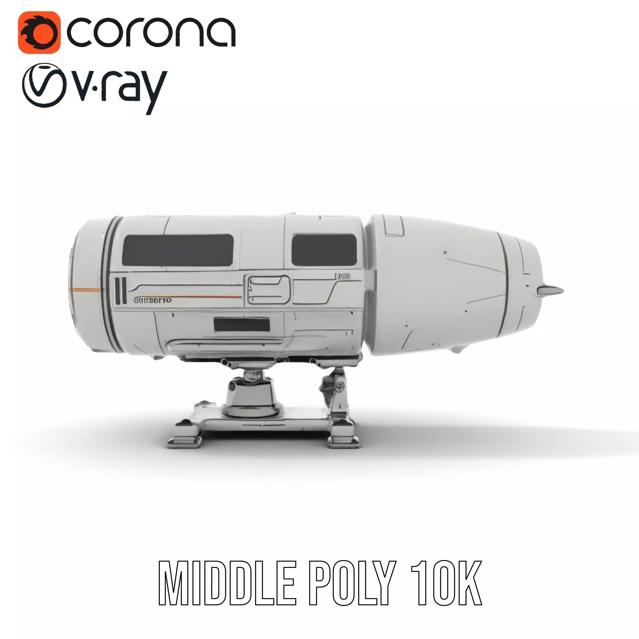 Futuristic Turret Model Pack Low-poly 3D model_16