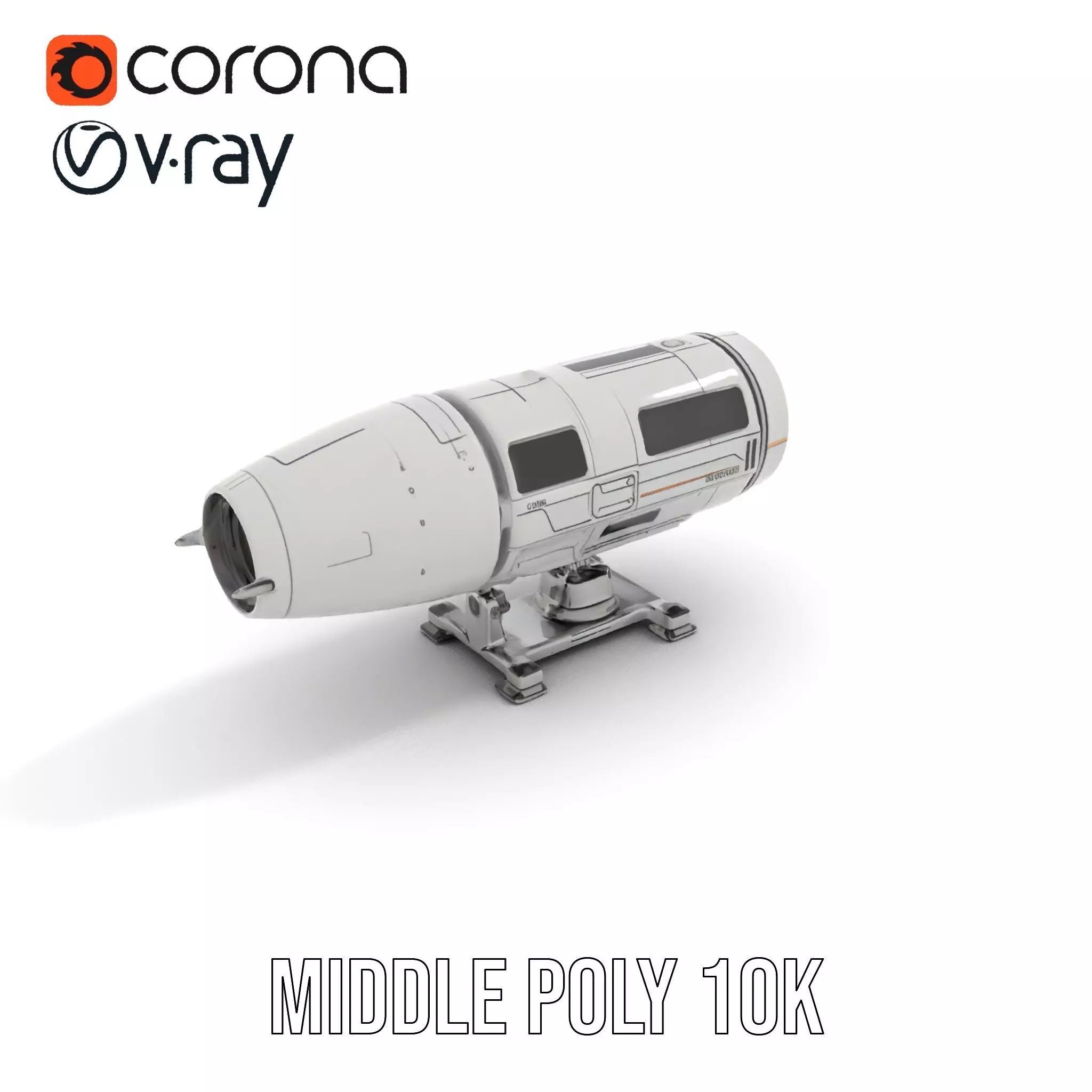 Futuristic Turret Model Pack Low-poly 3D model_12