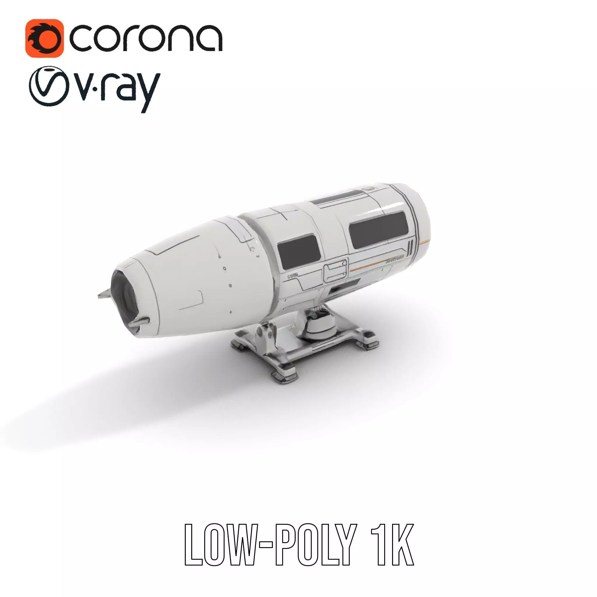 Futuristic Turret Model Pack Low-poly 3D model_17