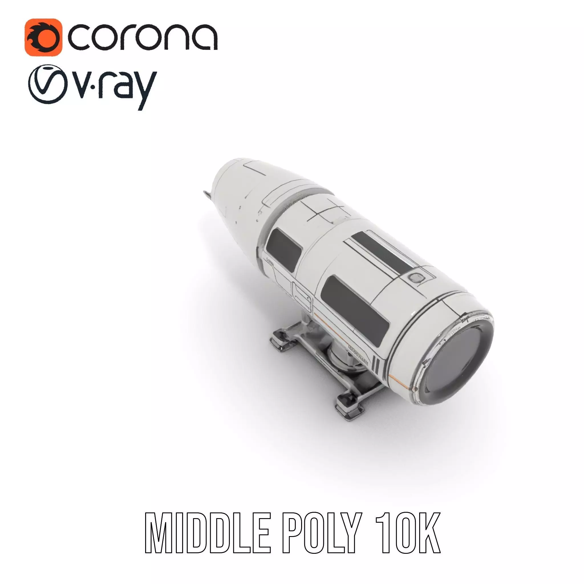 Futuristic Turret Model Pack Low-poly 3D model_6