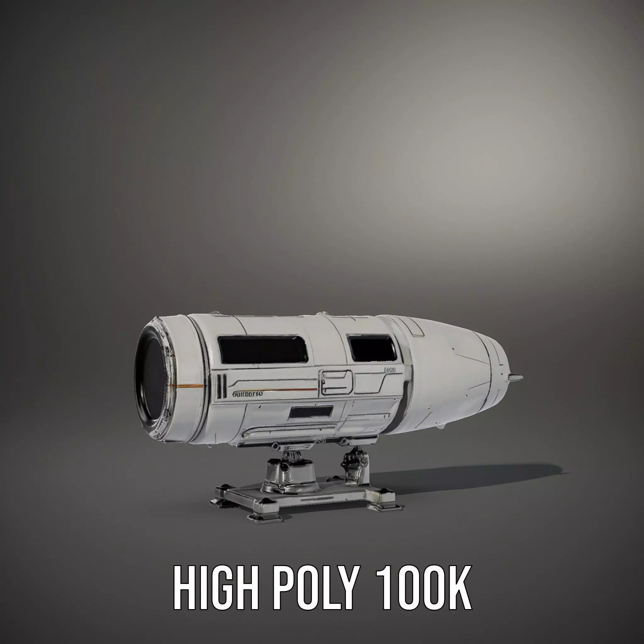 Futuristic Turret Model Pack Low-poly 3D model_9