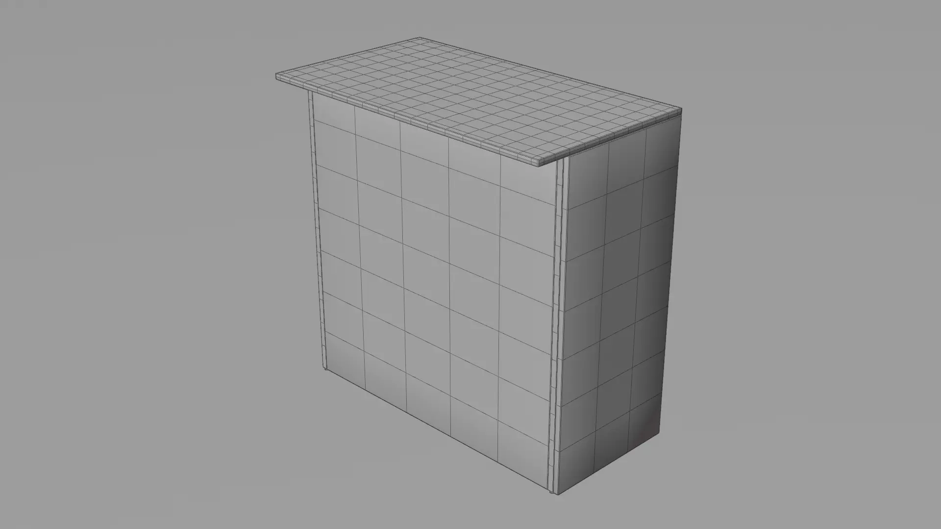 Modern Black Shelf with Marble Top  Realistic 3D Model Low-poly 3D model_6