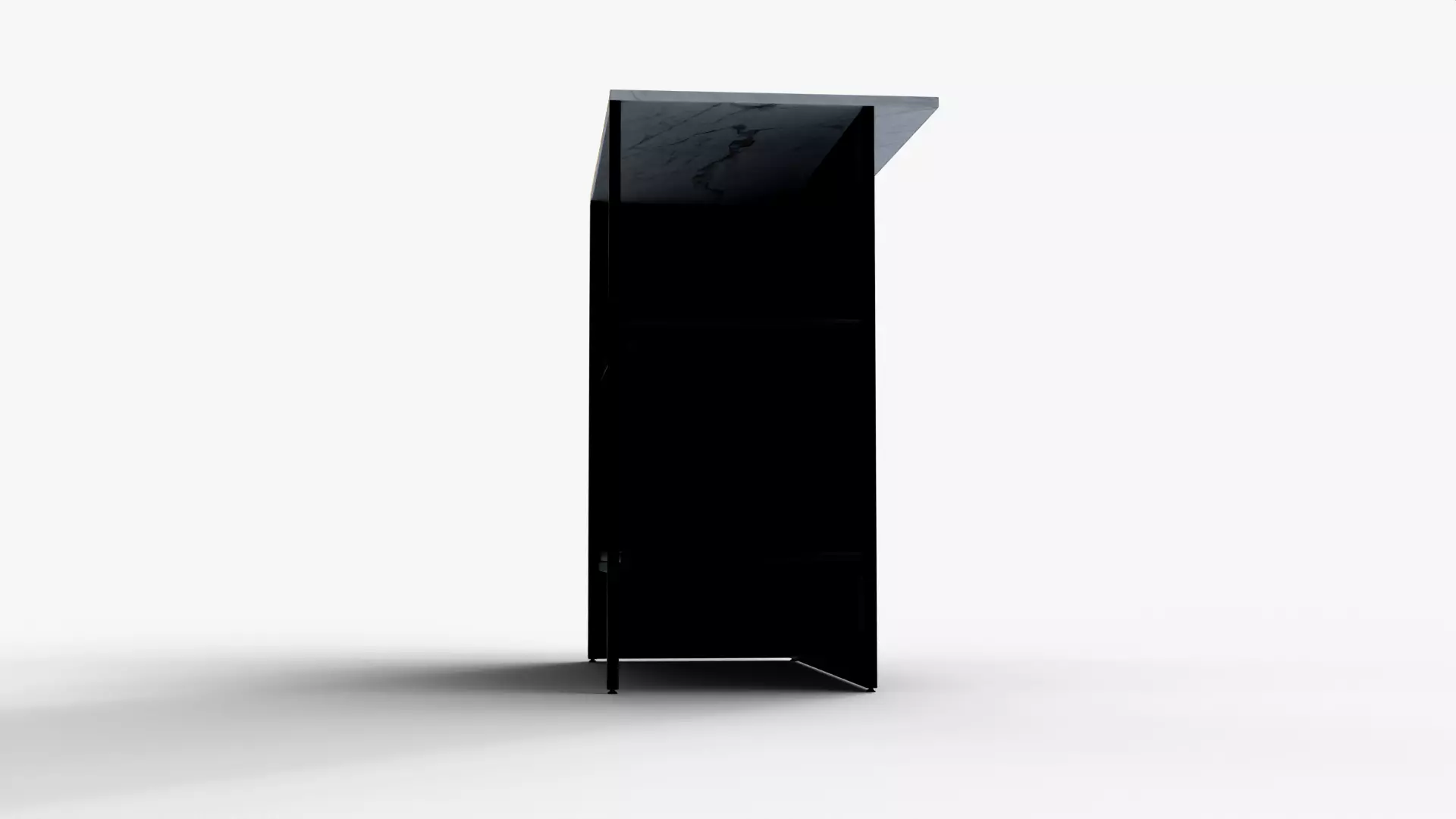 Modern Black Shelf with Marble Top  Realistic 3D Model Low-poly 3D model_4