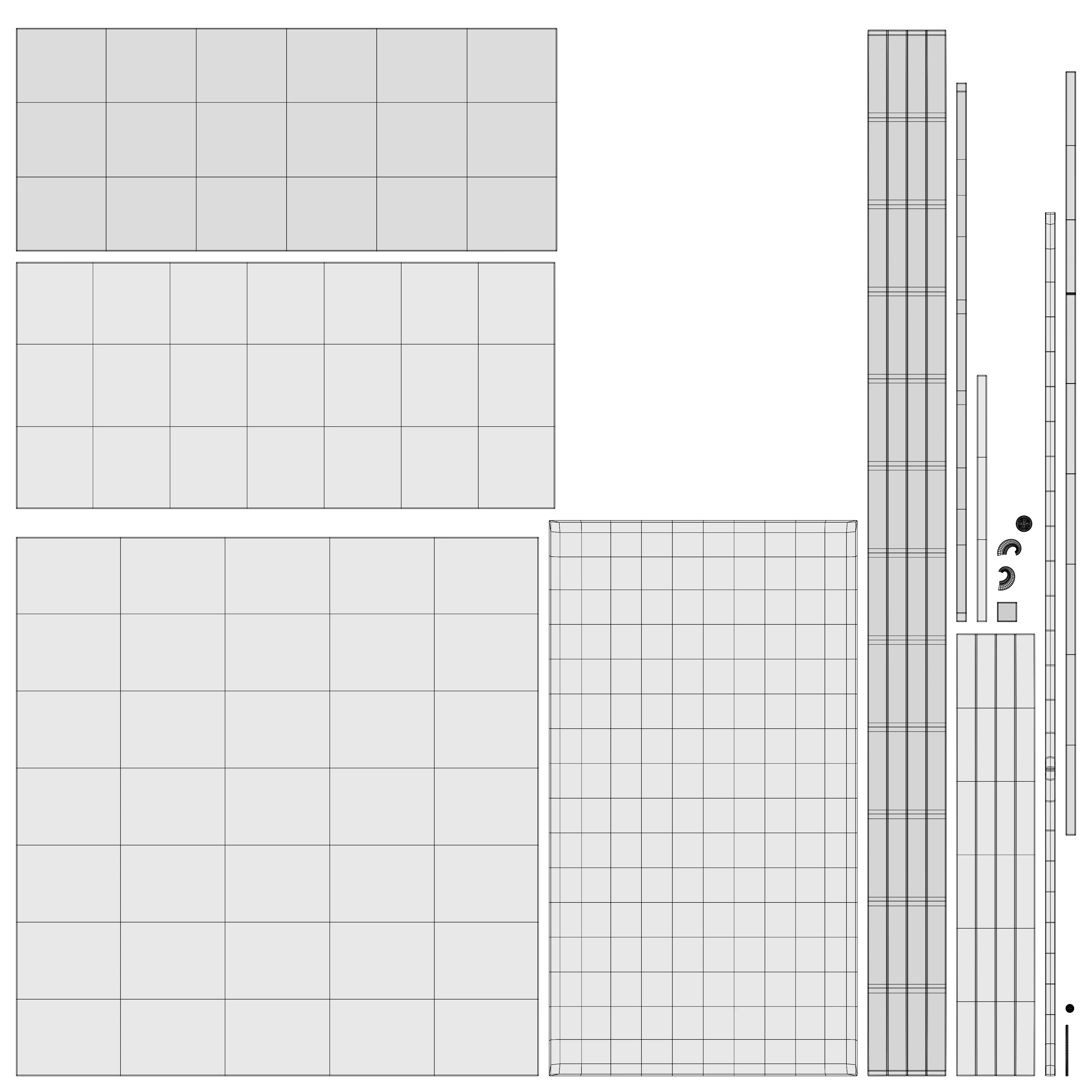 Modern Black Shelf with Marble Top  Realistic 3D Model Low-poly 3D model_5