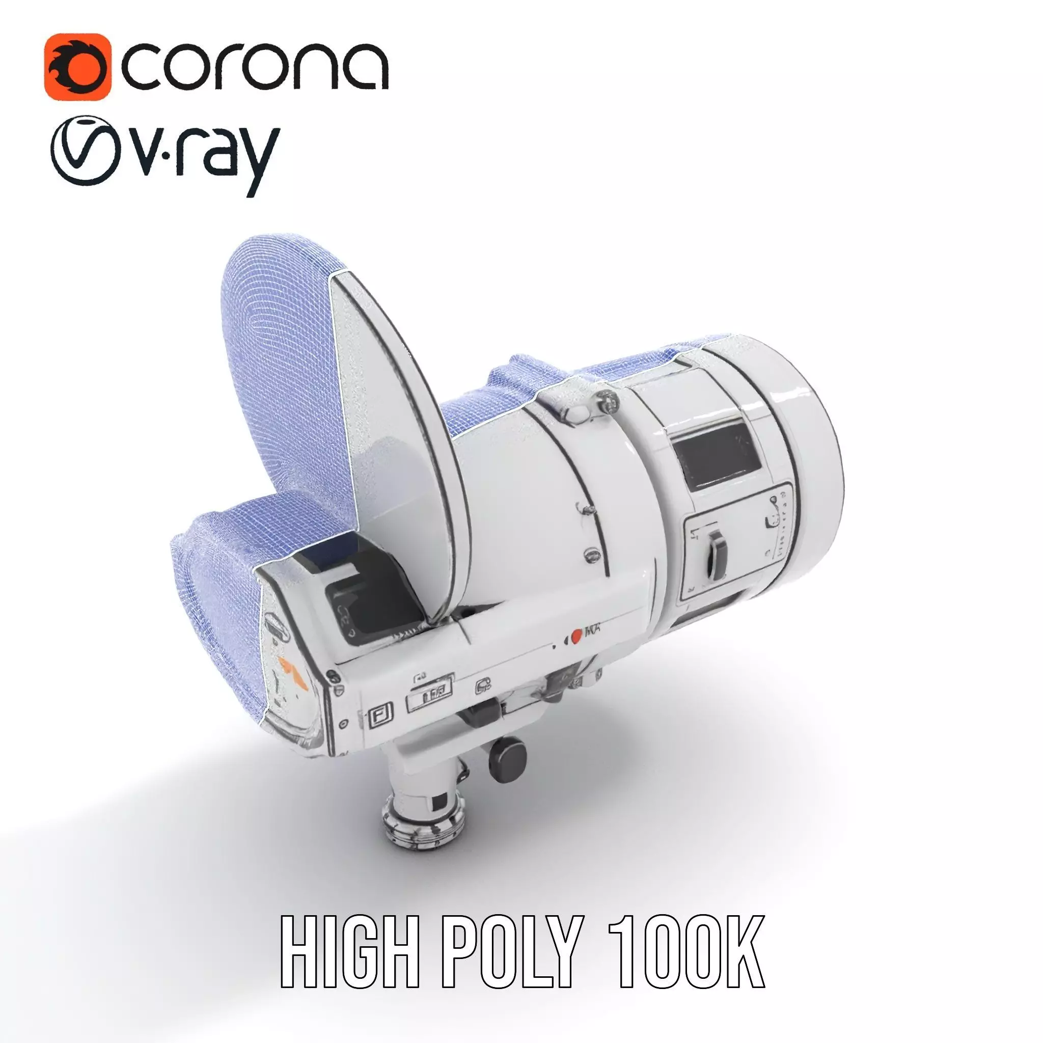 Futuristic Surveillance Camera Model Pack Low-poly 3D model_35