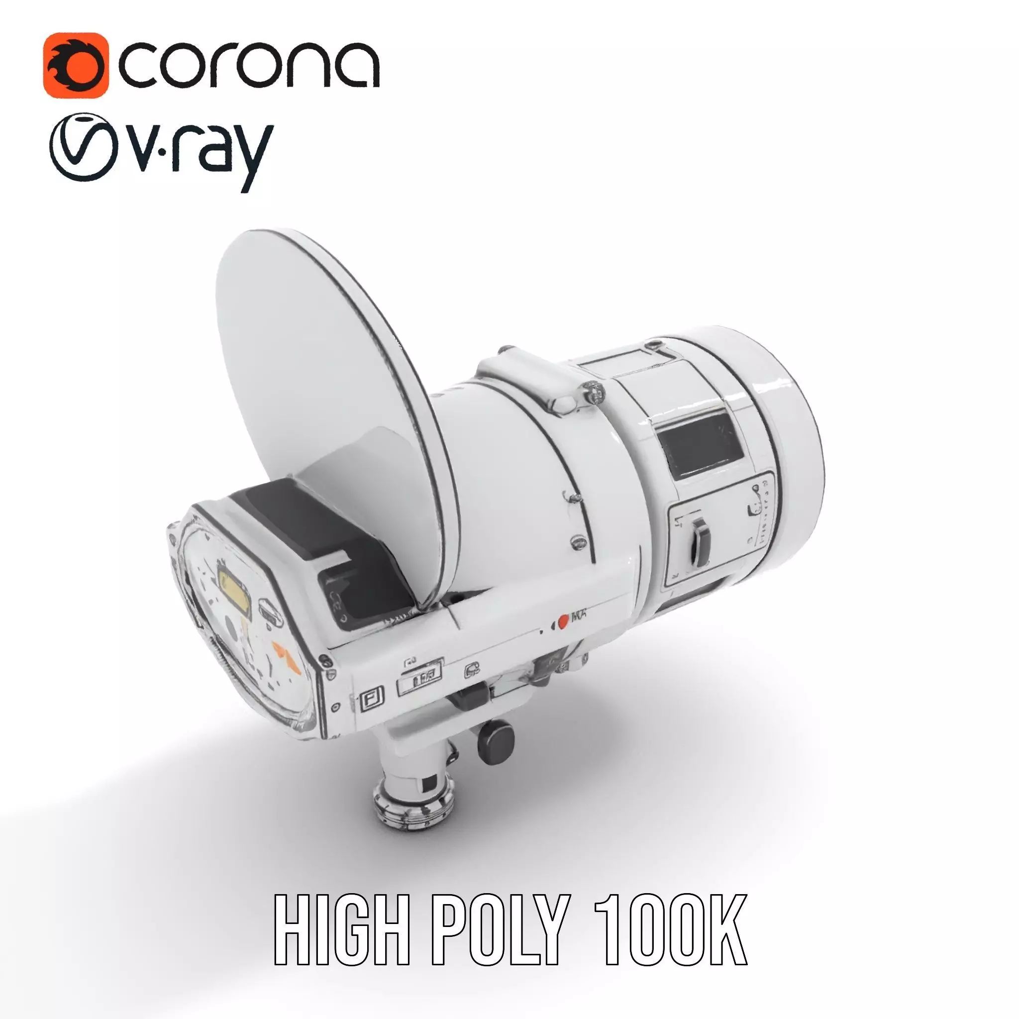 Futuristic Surveillance Camera Model Pack Low-poly 3D model_24