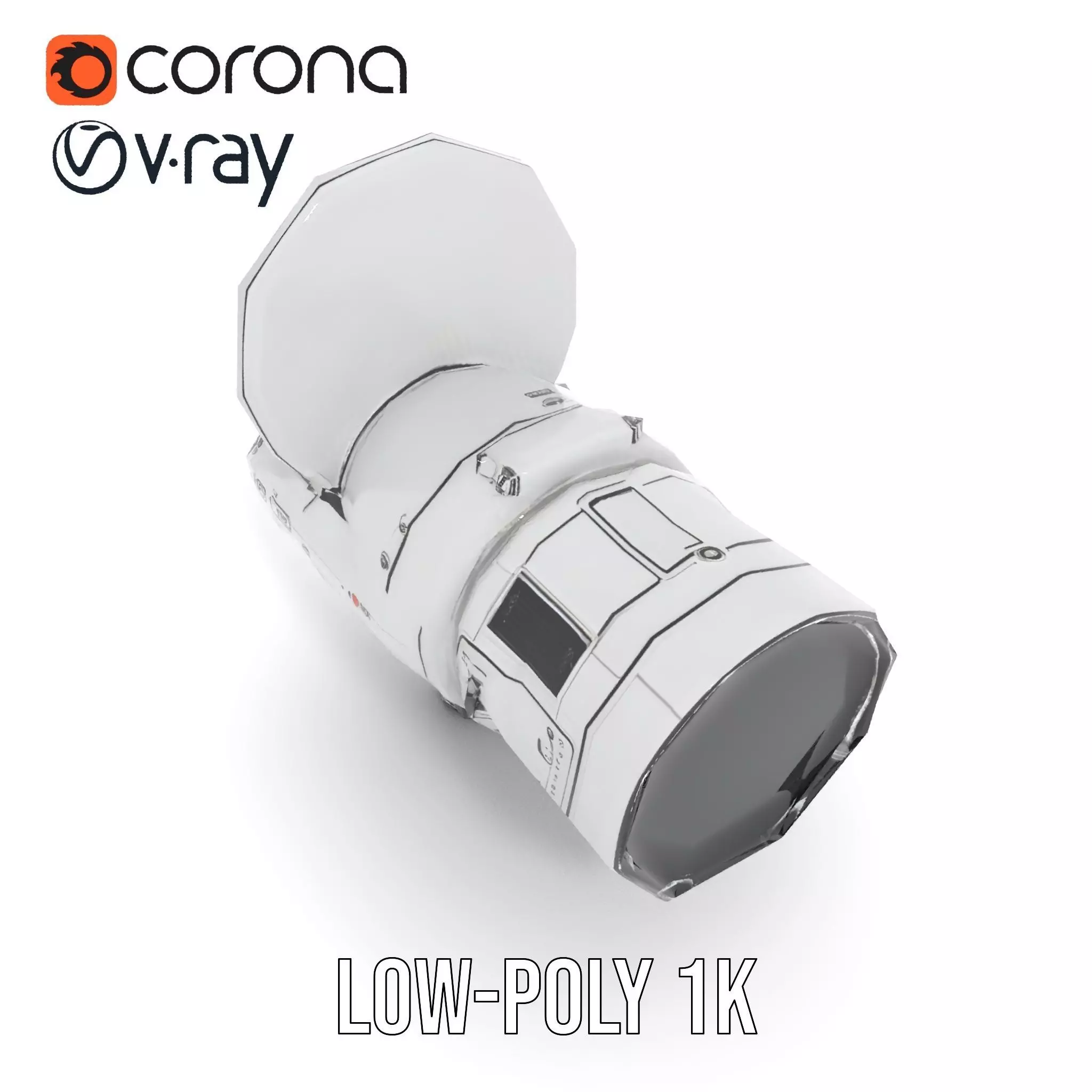 Futuristic Surveillance Camera Model Pack Low-poly 3D model_28