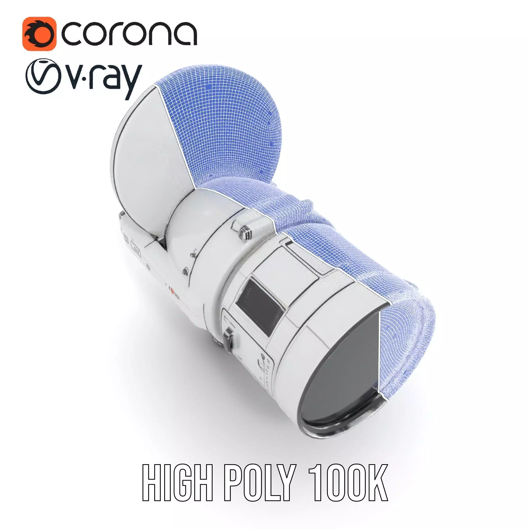 Futuristic Surveillance Camera Model Pack Low-poly 3D model_32