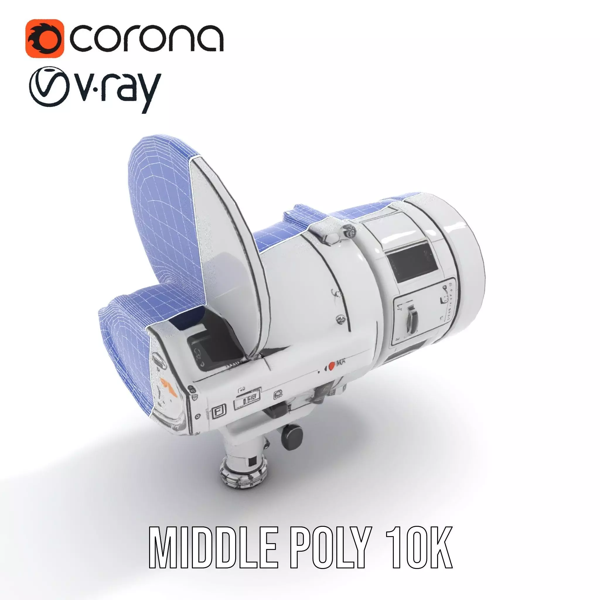 Futuristic Surveillance Camera Model Pack Low-poly 3D model_27