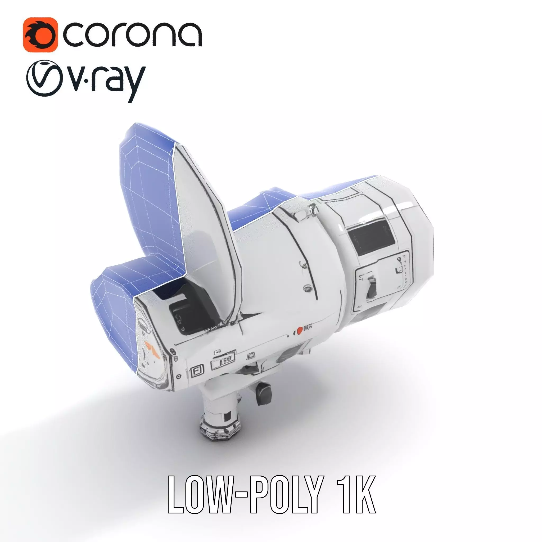 Futuristic Surveillance Camera Model Pack Low-poly 3D model_13