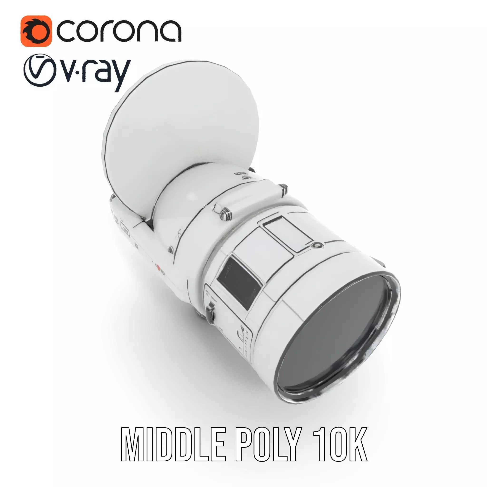 Futuristic Surveillance Camera Model Pack Low-poly 3D model_7