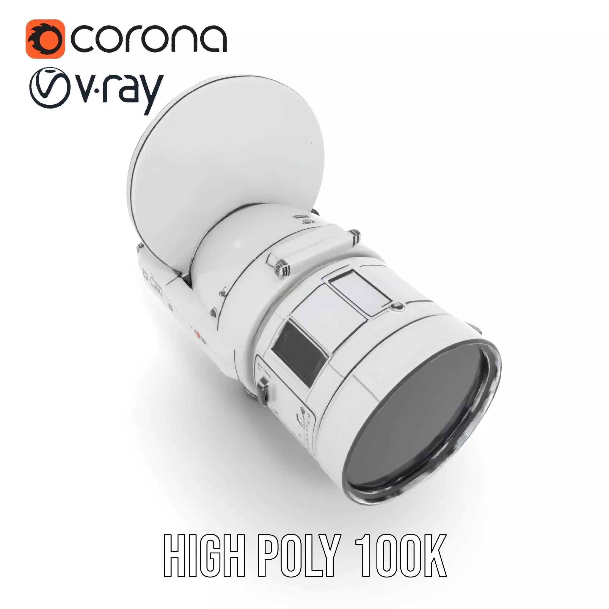 Futuristic Surveillance Camera Model Pack Low-poly 3D model_21