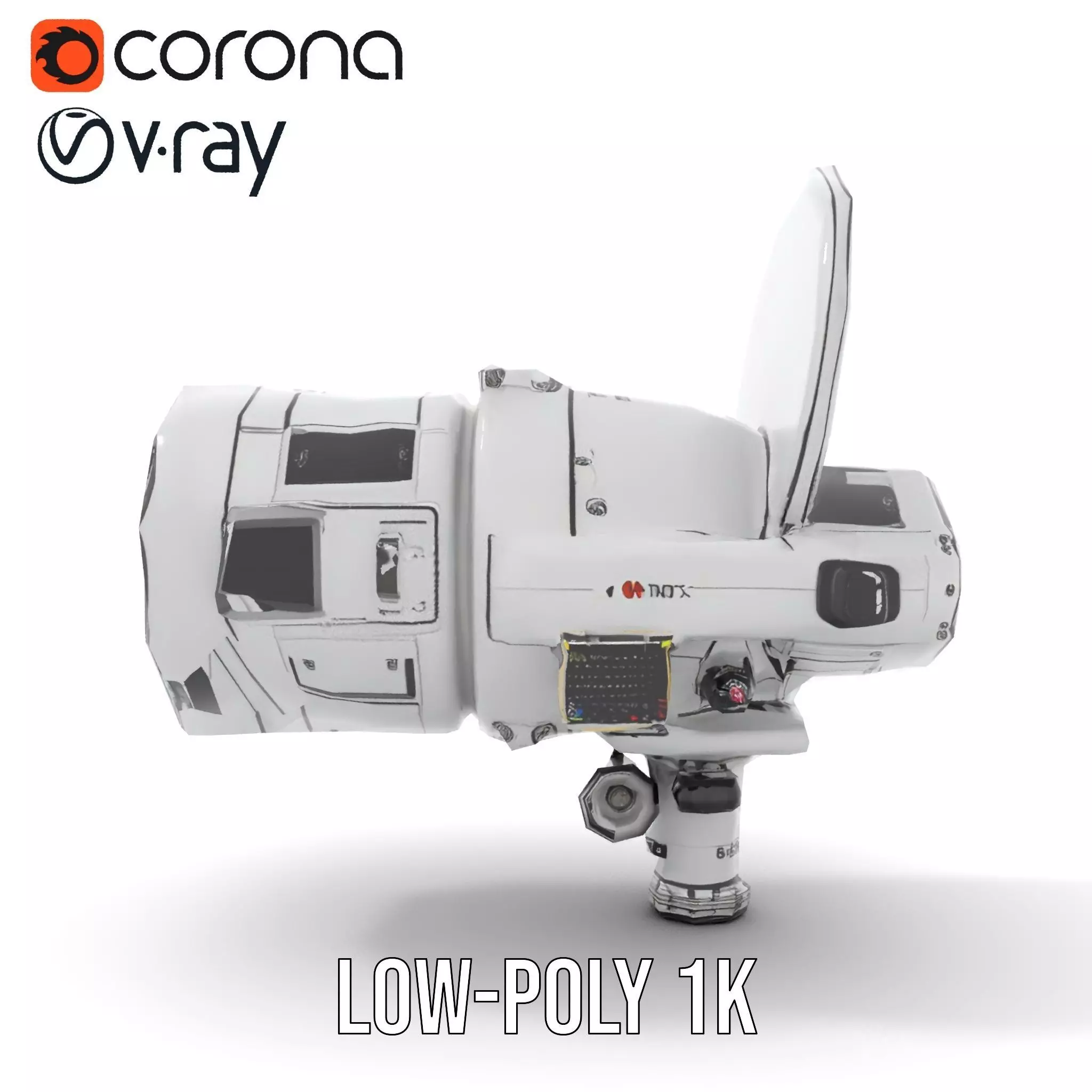 Futuristic Surveillance Camera Model Pack Low-poly 3D model_20