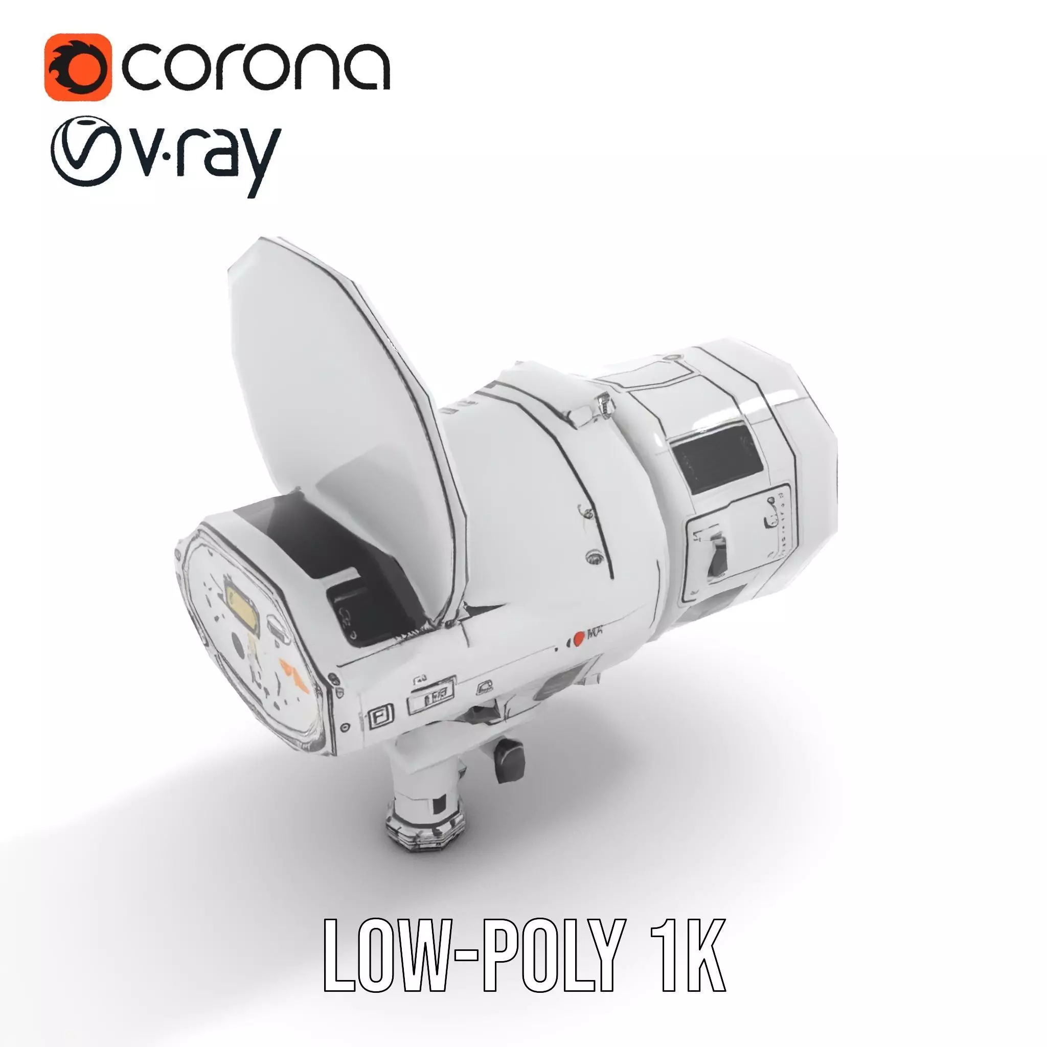 Futuristic Surveillance Camera Model Pack Low-poly 3D model_23