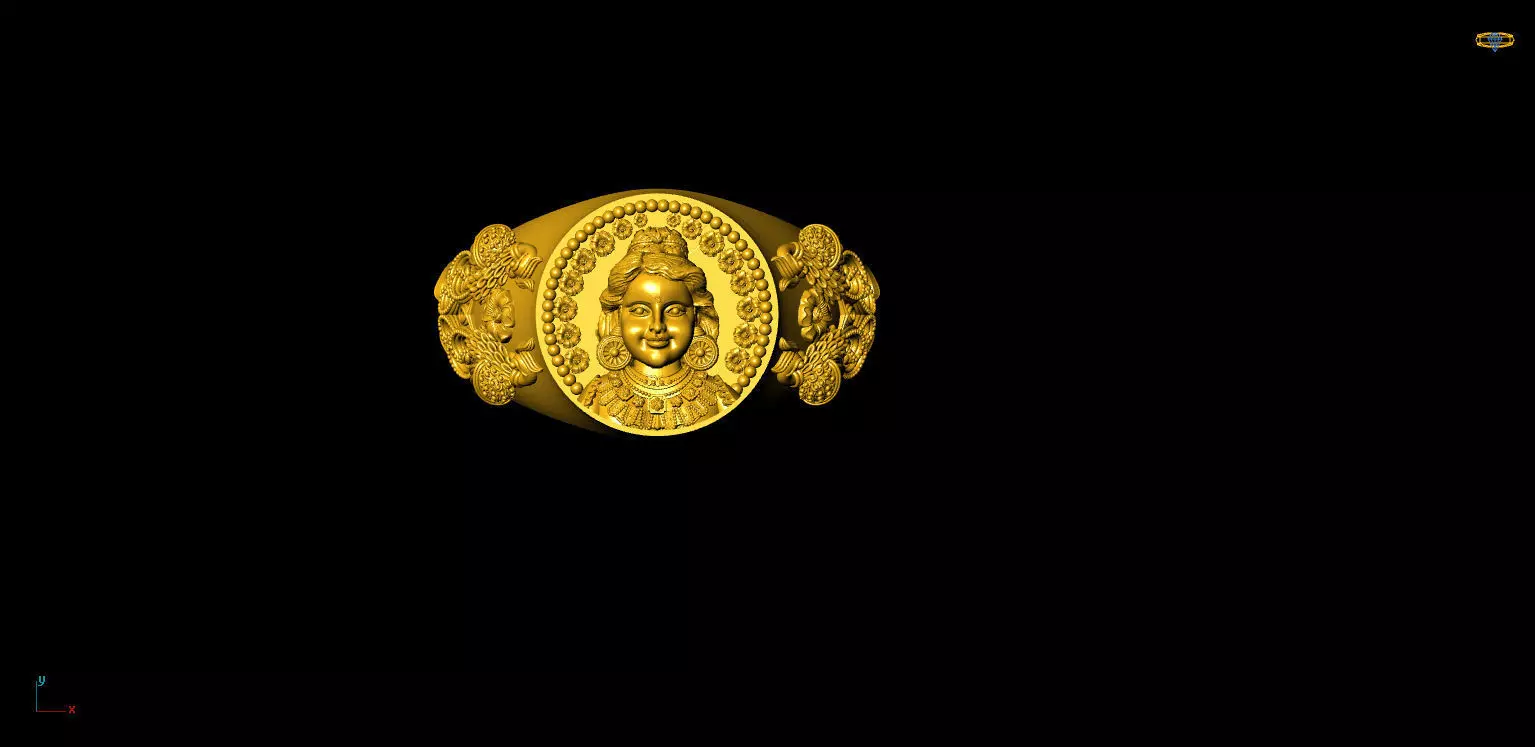 Ram lala pendent and ring 3D model_2