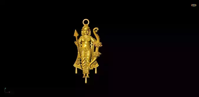Ram lala pendent and ring 3D model