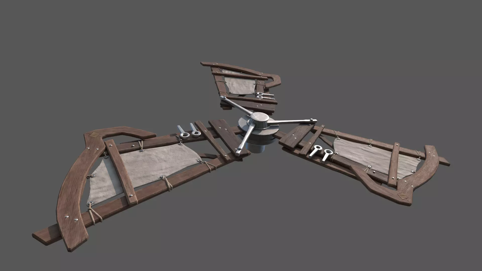 Junk Windmill Prop Low-poly 3D model_3