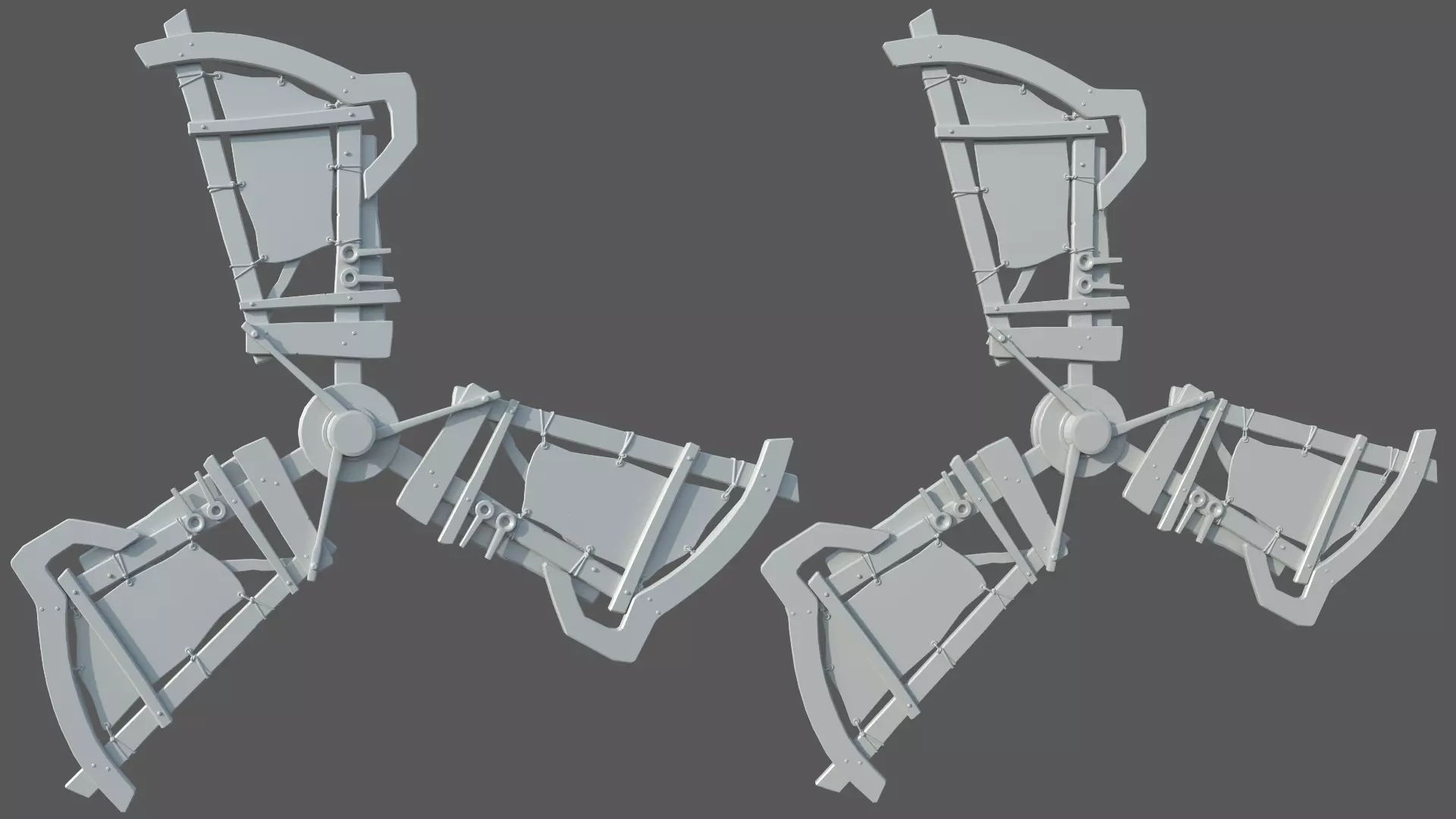 Junk Windmill Prop Low-poly 3D model_4