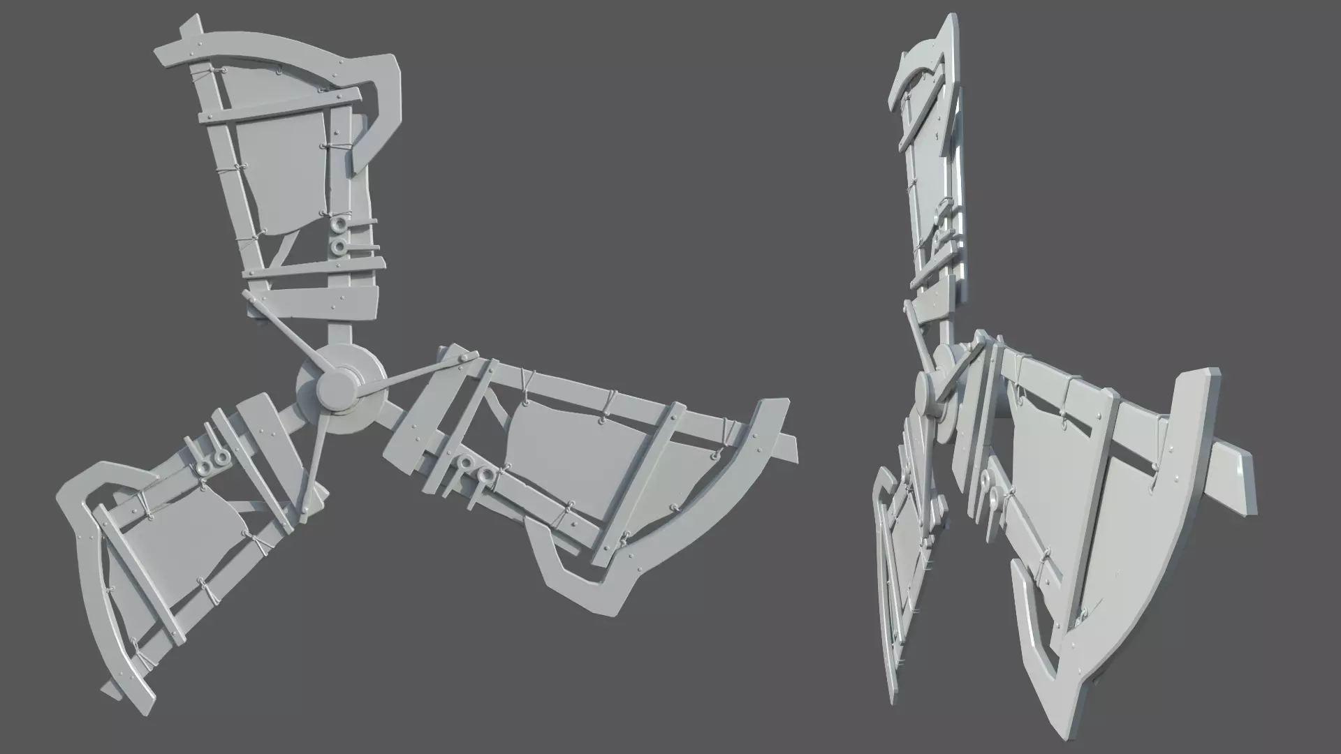 Junk Windmill Prop Low-poly 3D model_5