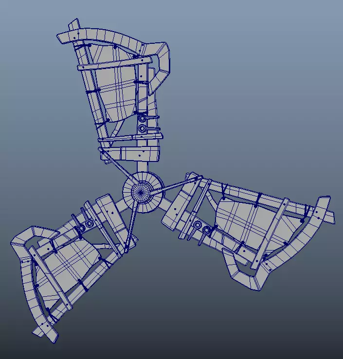 Junk Windmill Prop Low-poly 3D model_6