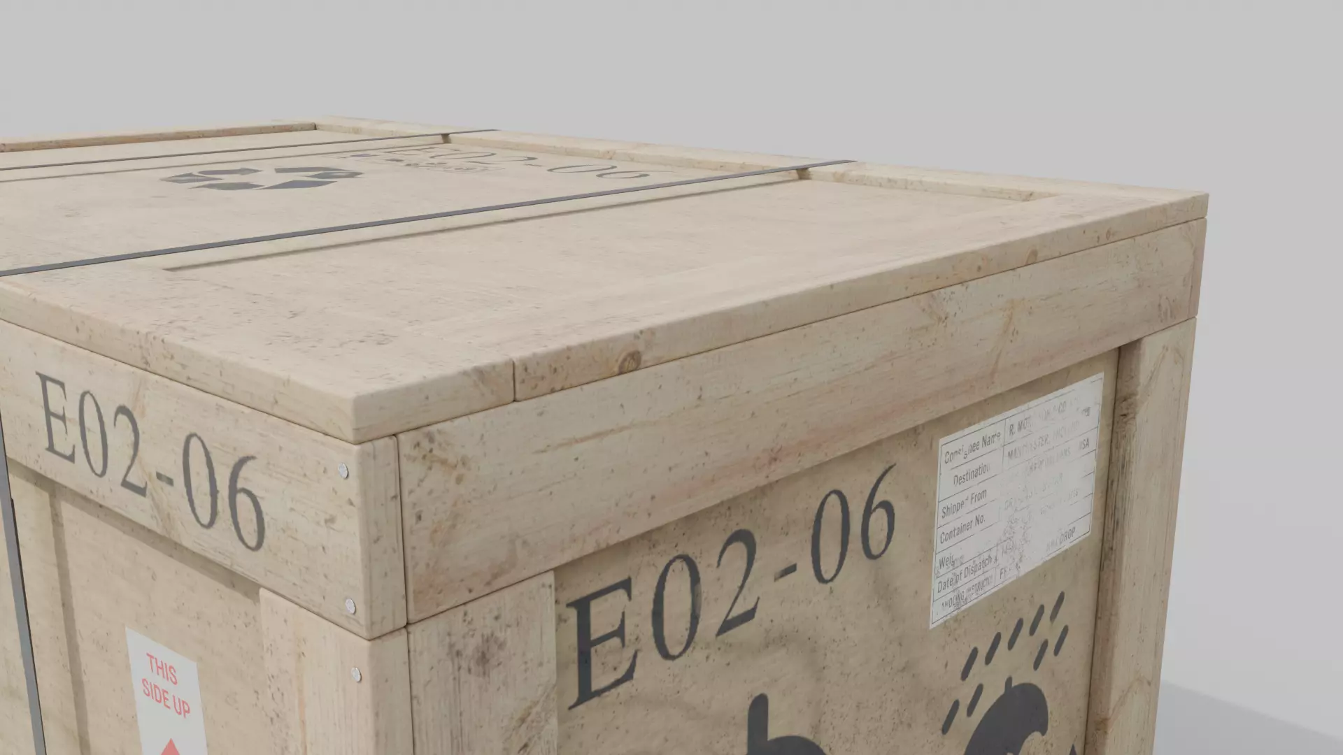 Customizable Wooden Crate Pack - Horizontal Mix 3D Model Collection_30