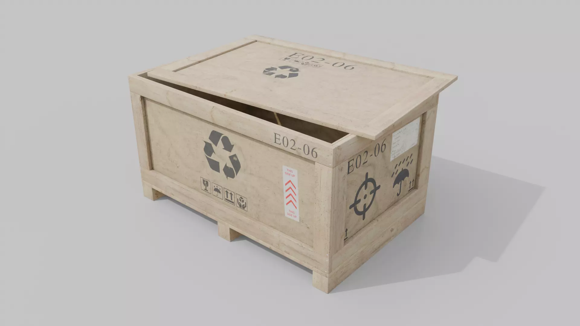 Customizable Wooden Crate Pack - Horizontal Mix 3D Model Collection_32