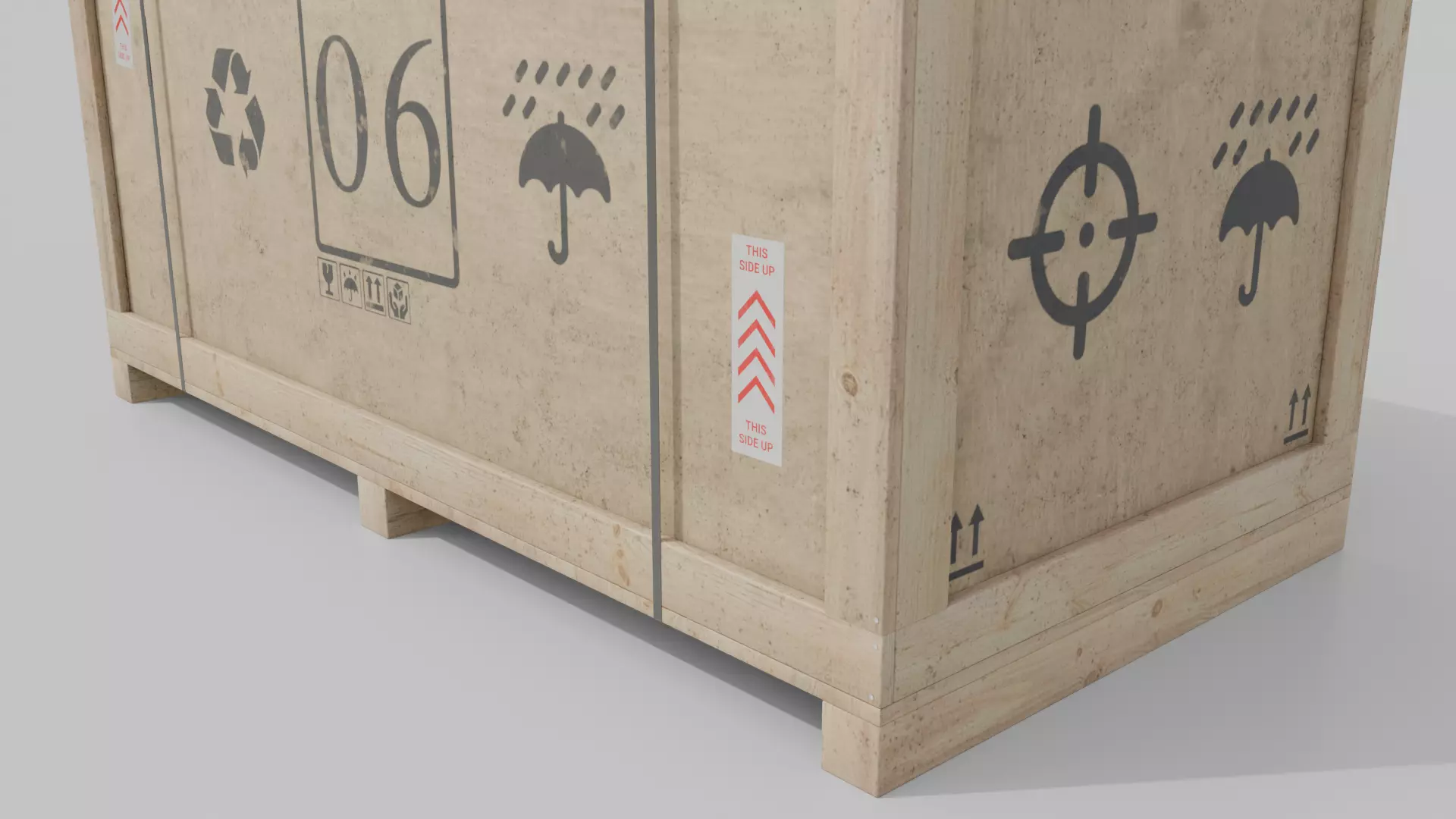 Customizable Wooden Crate Pack - Horizontal Mix 3D Model Collection_11