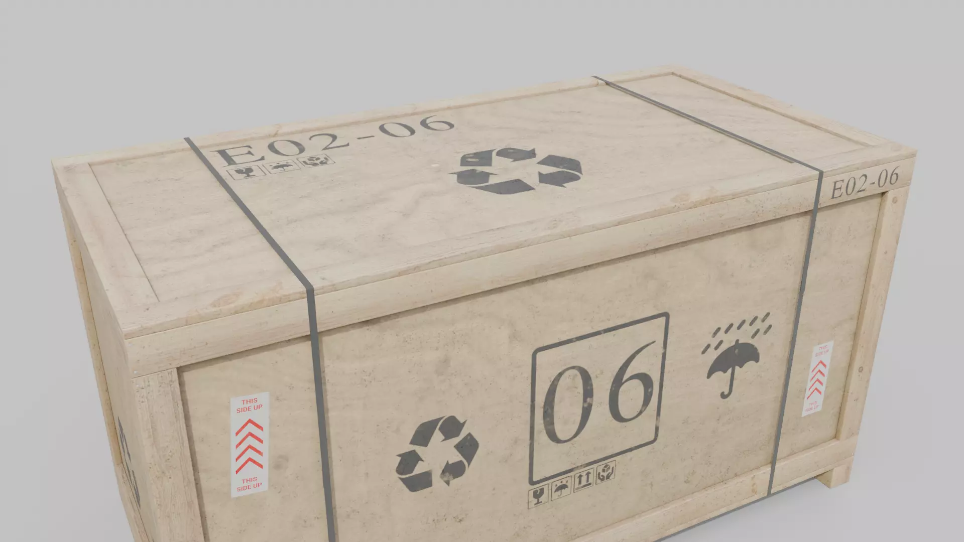 Customizable Wooden Crate Pack - Horizontal Mix 3D Model Collection_10