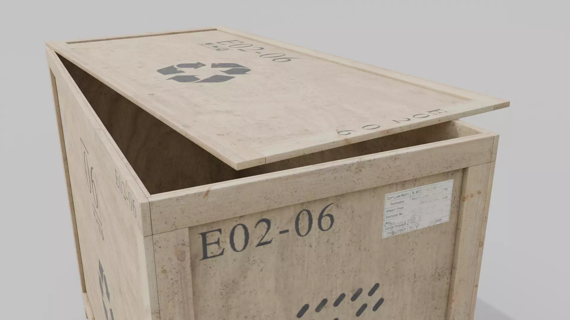 Customizable Wooden Crate Pack - Horizontal Mix 3D Model Collection_21