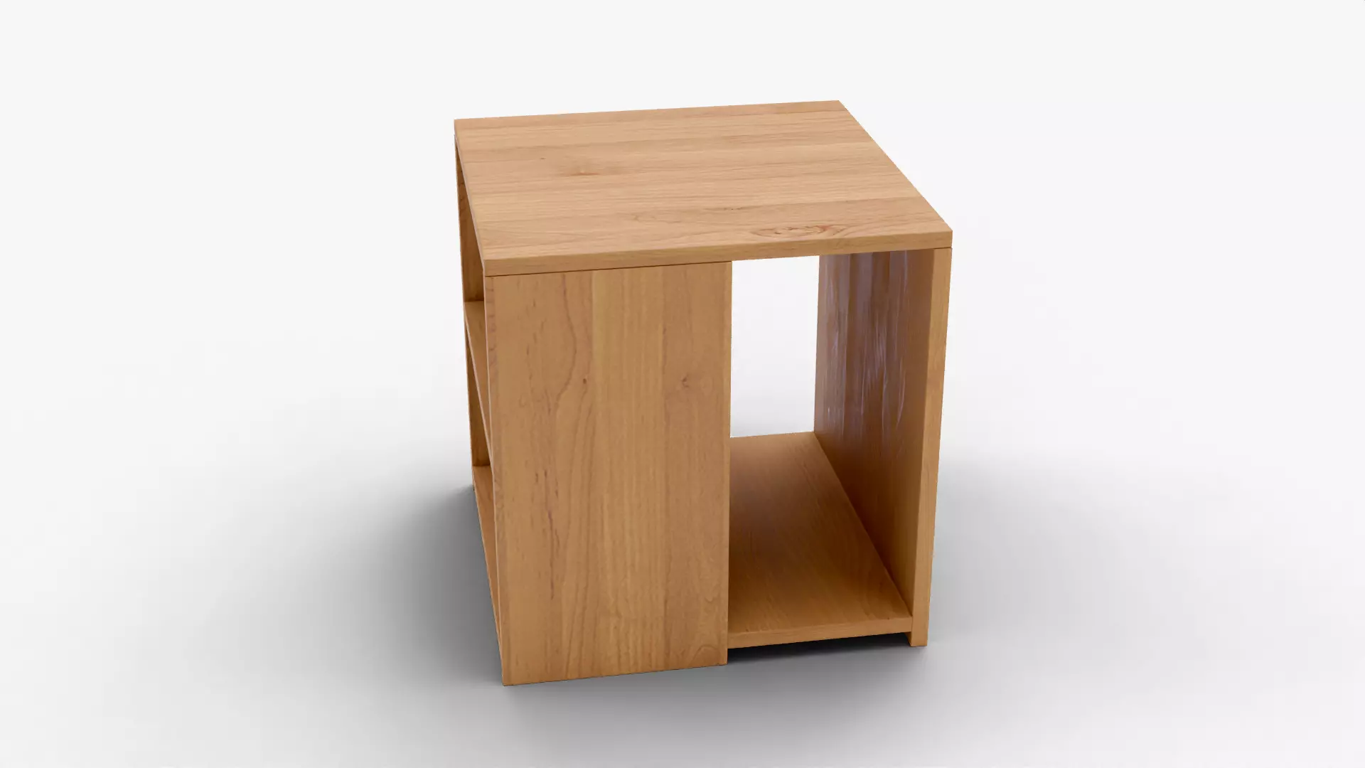 Modern Wooden Book Shelf 3D Model - Low Poly Furniture Low-poly 3D model_6