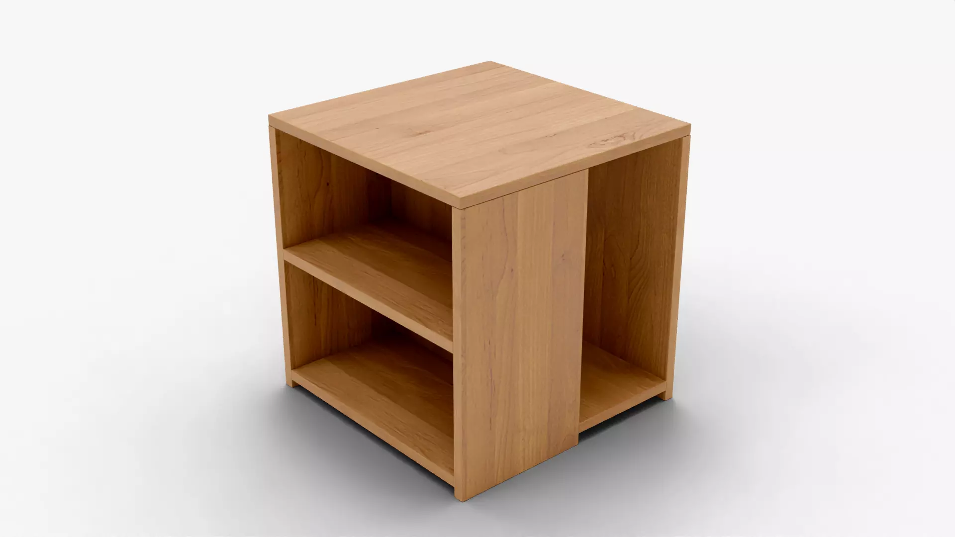 Modern Wooden Book Shelf 3D Model - Low Poly Furniture Low-poly 3D model_5