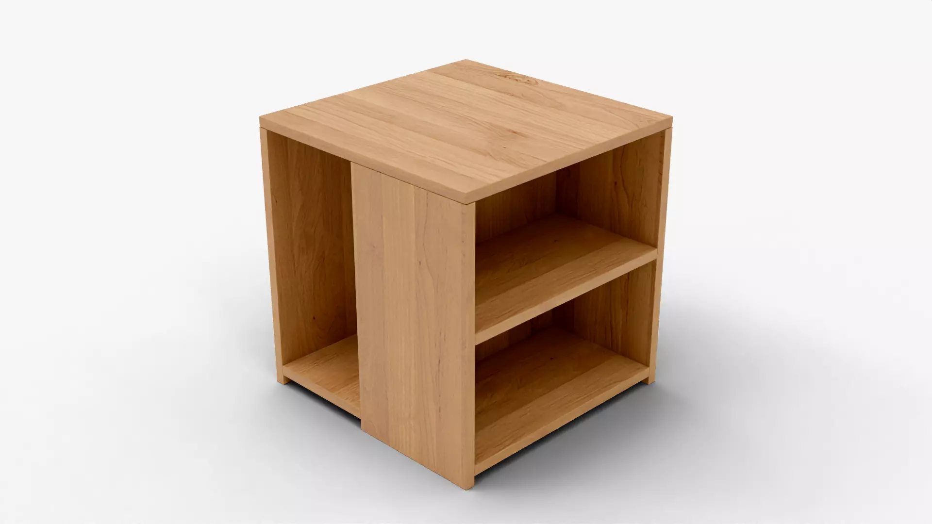 Modern Wooden Book Shelf 3D Model - Low Poly Furniture Low-poly 3D model_2