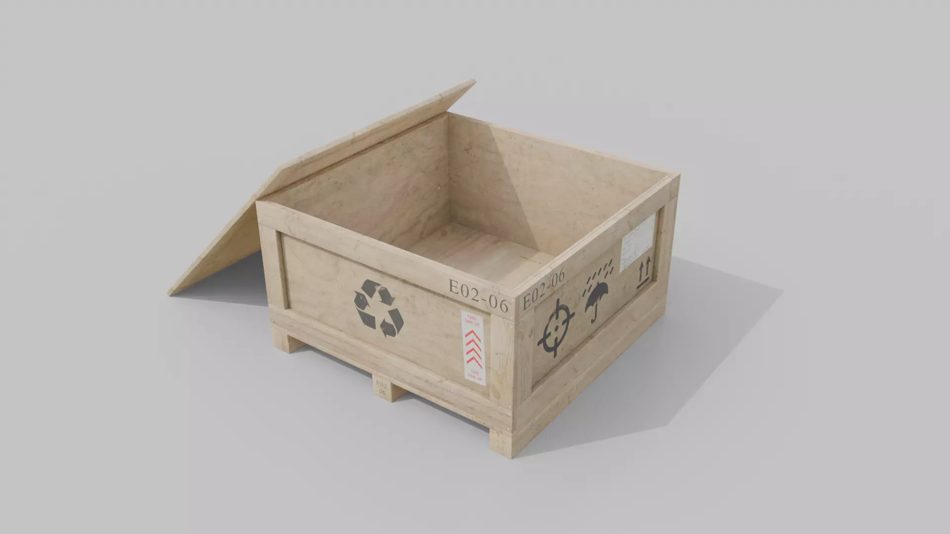 Customizable Wooden Crate Set - Variety Pack 3D Model Collection_68
