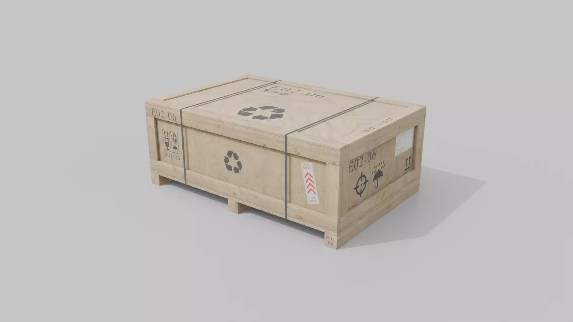 Customizable Wooden Crate Set - Variety Pack 3D Model Collection_30