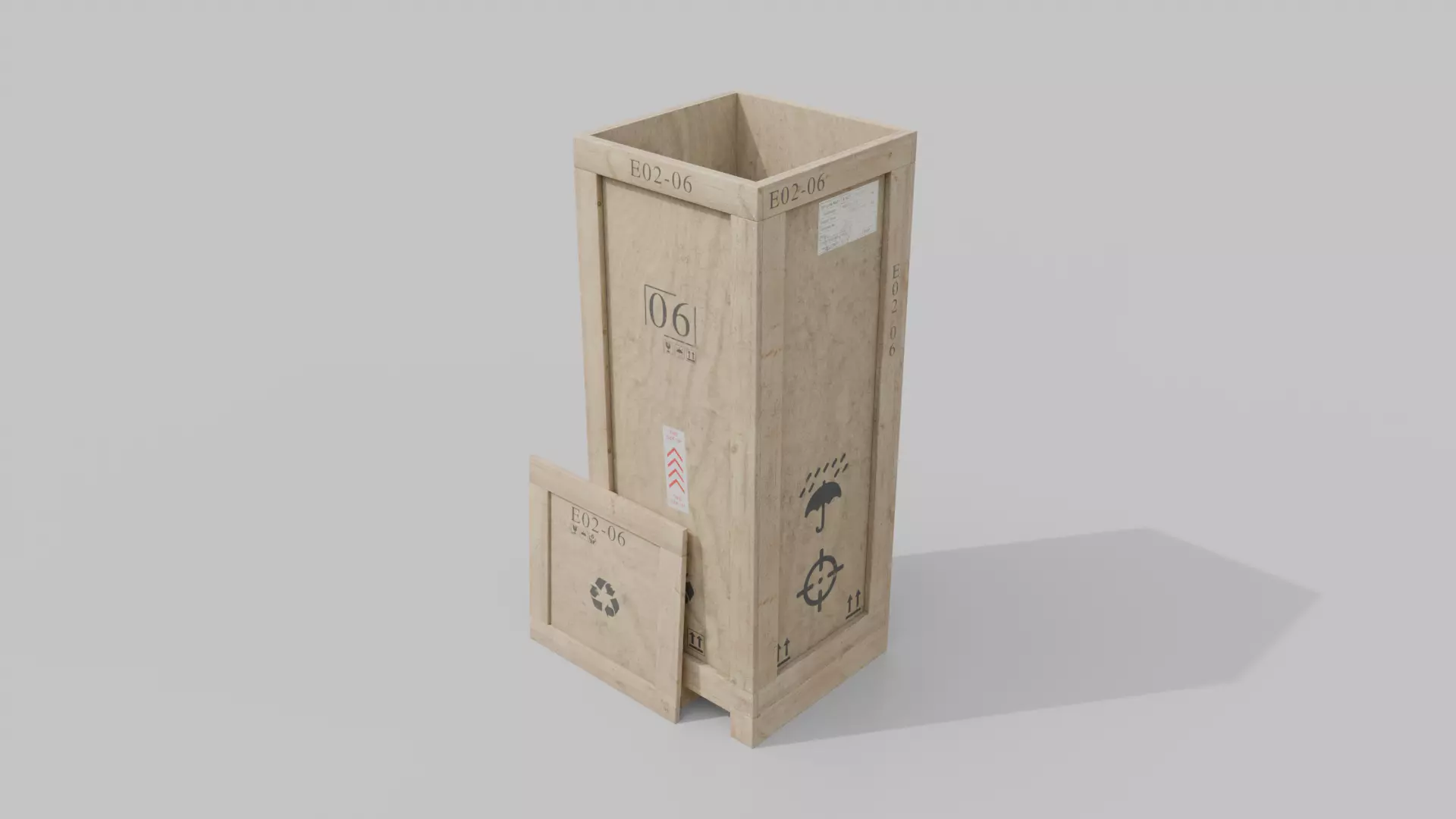 Customizable Wooden Crate Set - Variety Pack 3D Model Collection_46