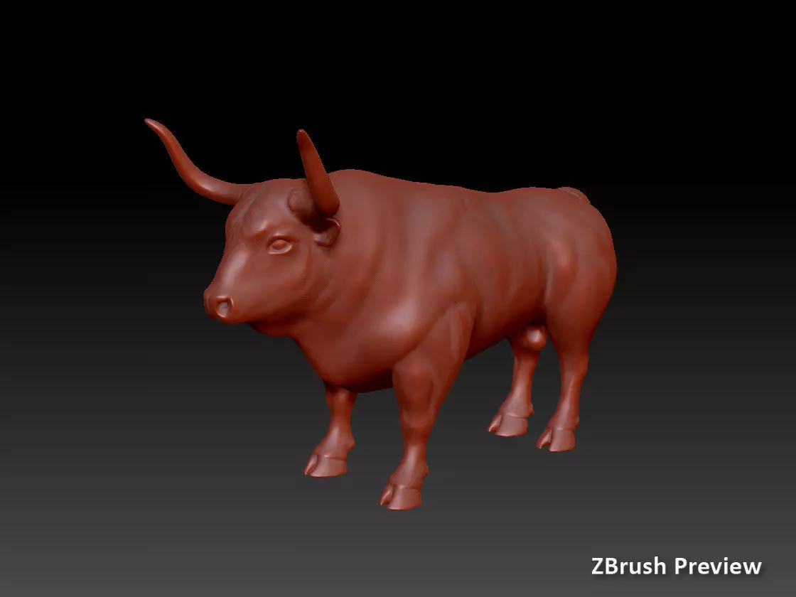 Bull - UV-Unwrapped Basic 3D Model 3D model_5