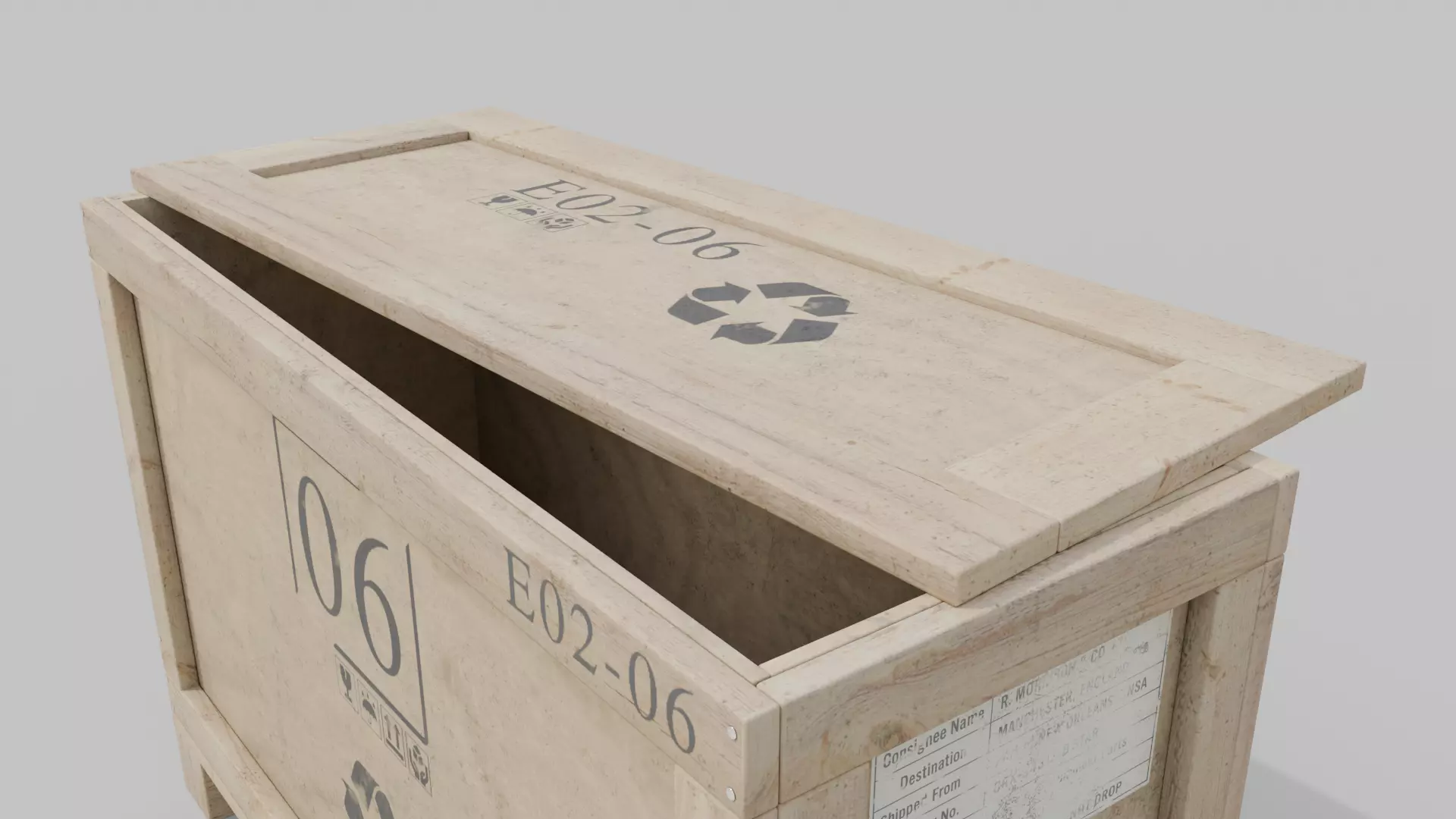 Customizable Wooden Crate Set - Stylized Props 3D Model Collection_47