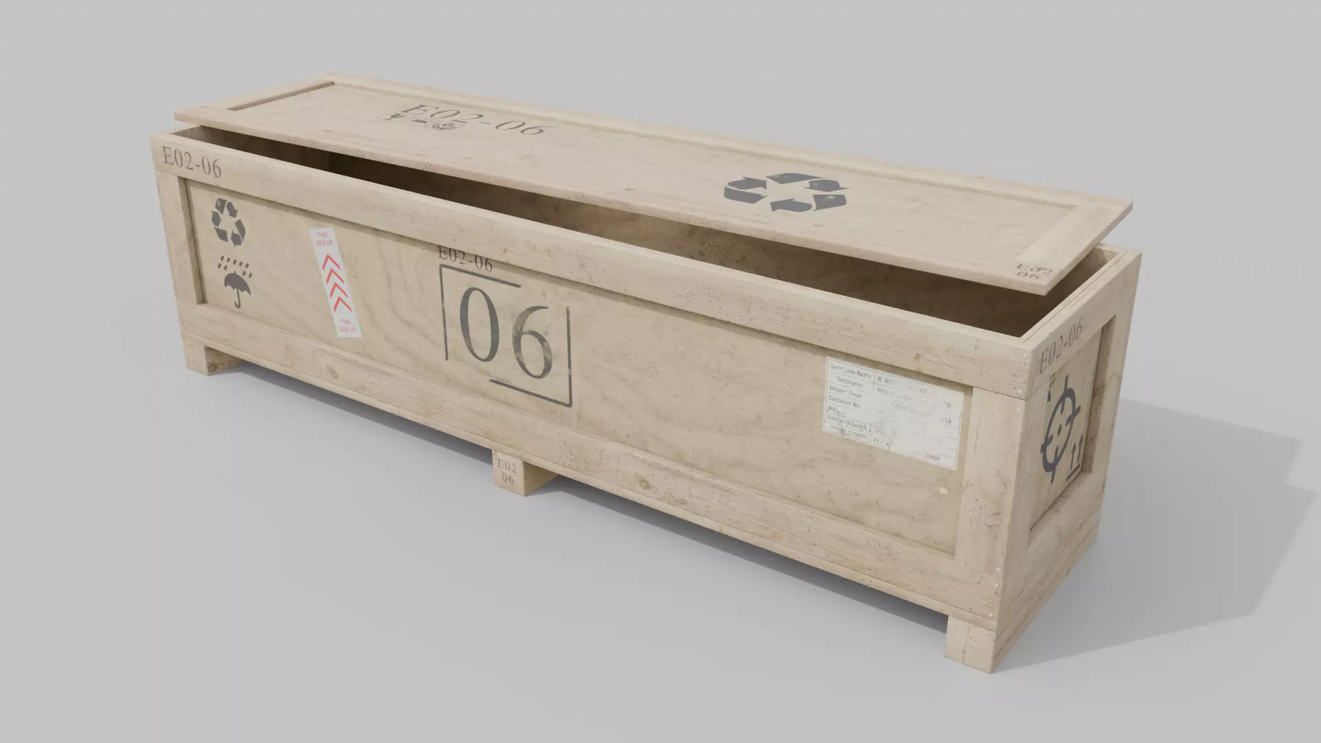 Customizable Wooden Crate Set - Stylized Props 3D Model Collection_58