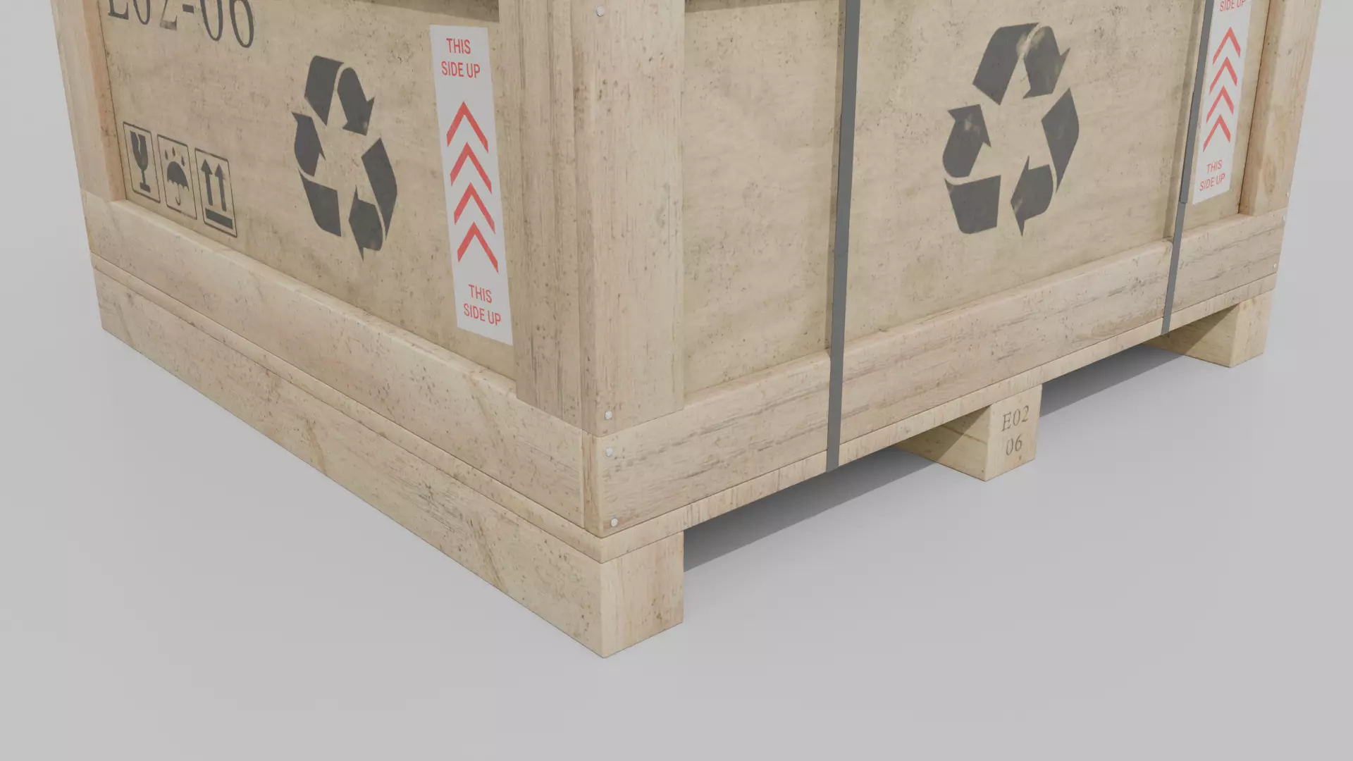 Customizable Wooden Crate Set - Stylized Props 3D Model Collection_79