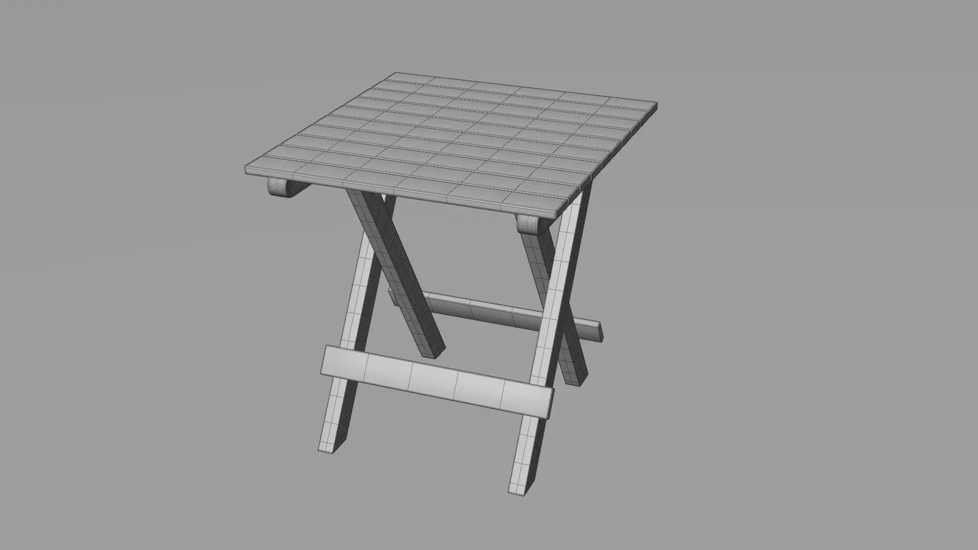 Foldable Wooden Furniture 3D Asset - Optimized Model Low-poly 3D model_11