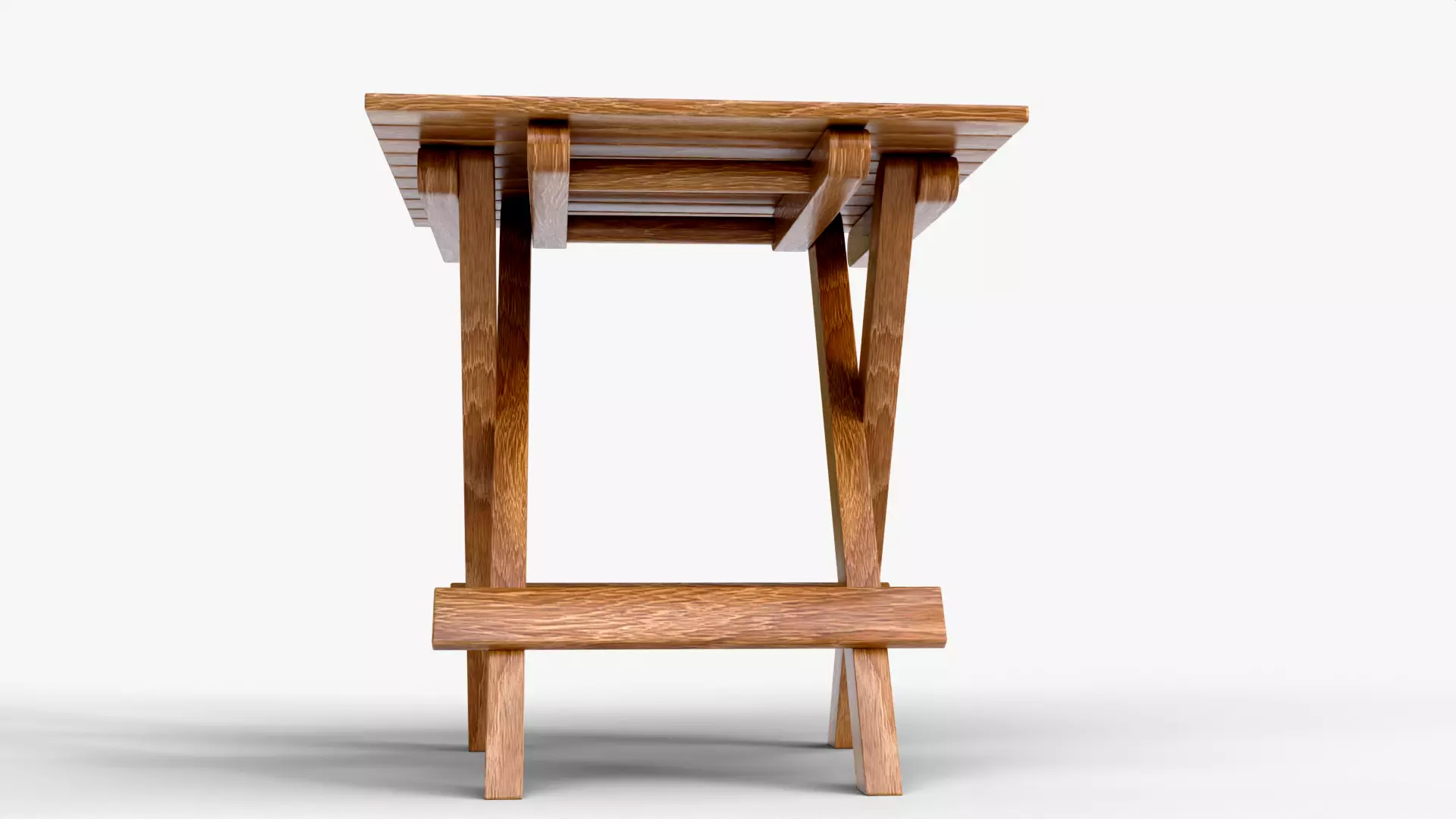 Foldable Wooden Furniture 3D Asset - Optimized Model Low-poly 3D model_5