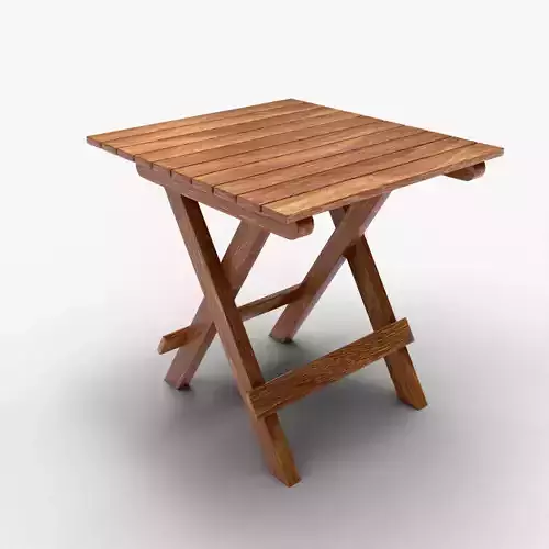 Foldable Wooden Furniture 3D Asset - Optimized Model Low-poly 3D model