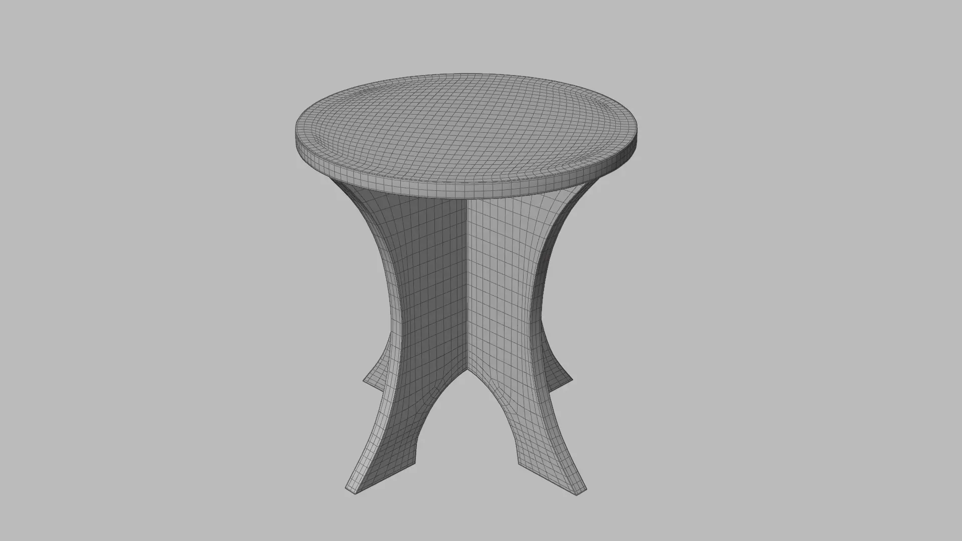 Luxury Side Table - Marble Surface and Wooden Frame Low-poly 3D model_7