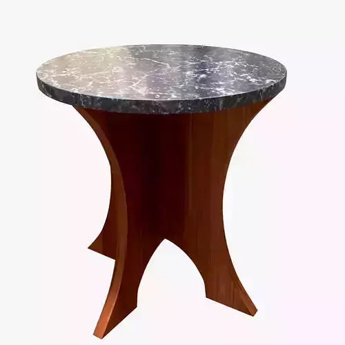Luxury Side Table - Marble Surface and Wooden Frame 3D model