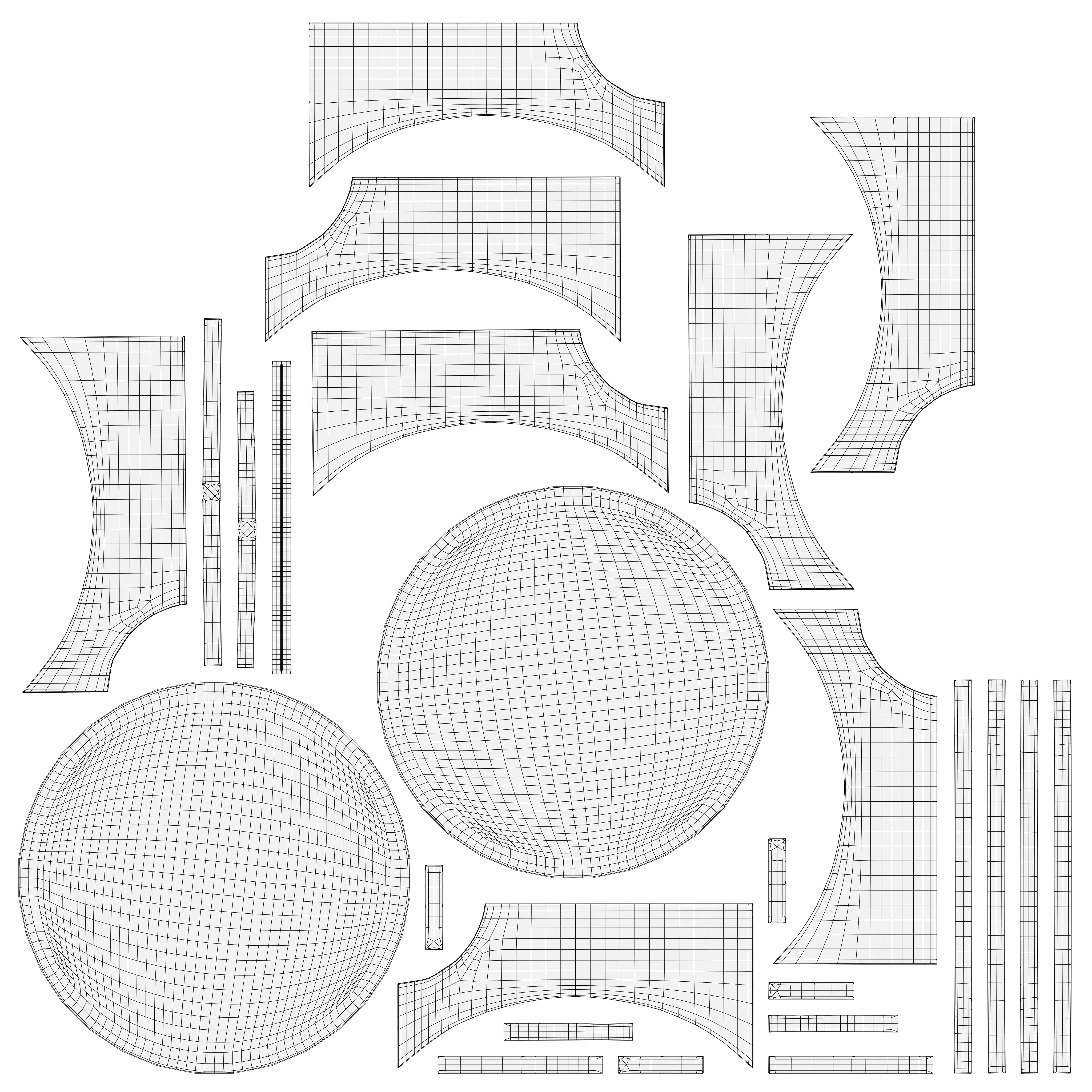 Luxury Side Table - Marble Surface and Wooden Frame Low-poly 3D model_6