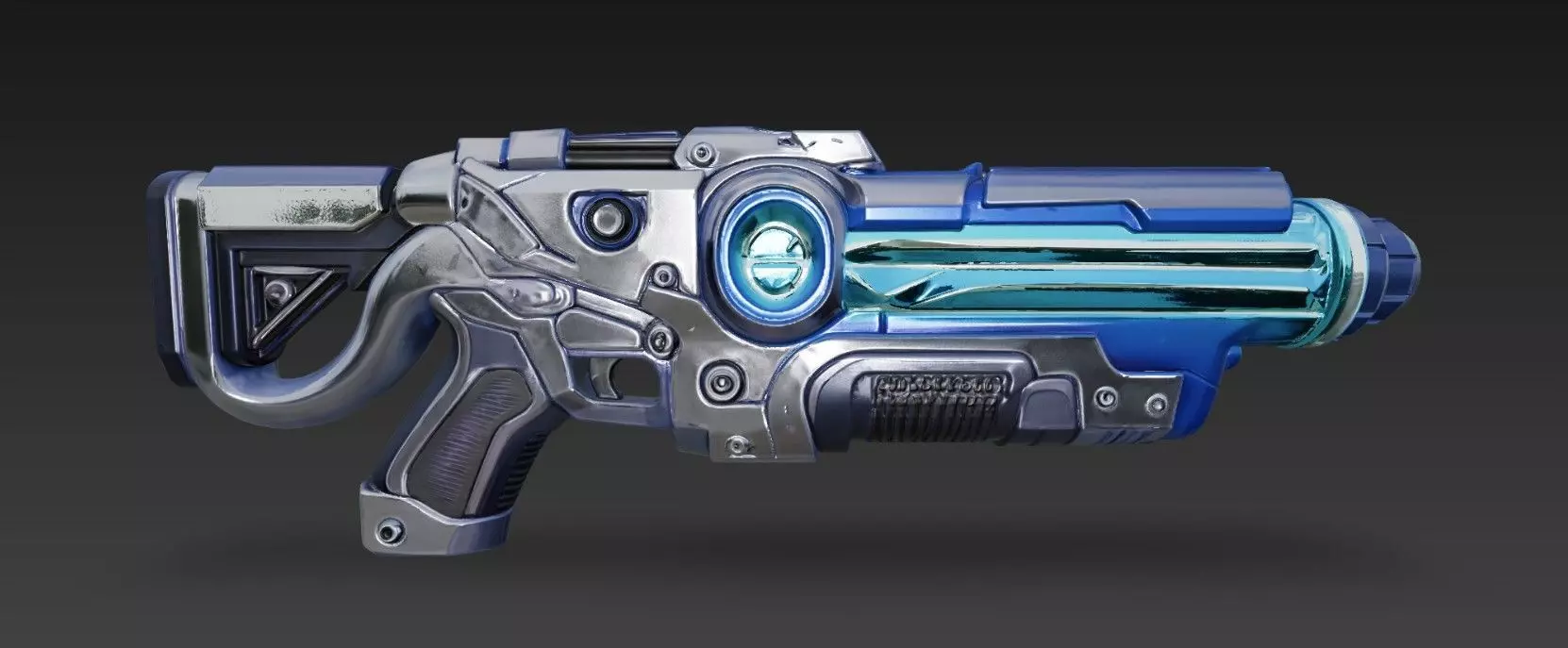 Railgun Rifle Low-poly 3D model_3