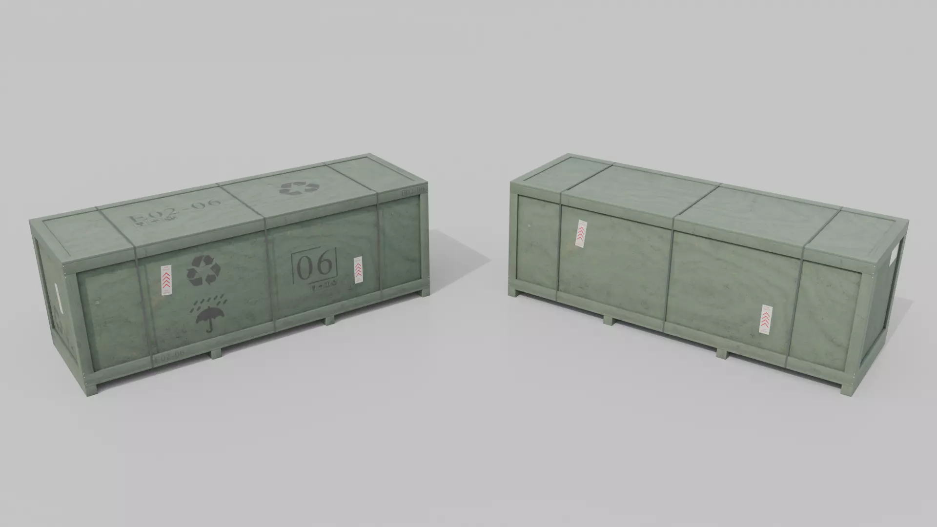 Customizable Wooden Crate Set - Industrial Layout 3D Model Collection_39