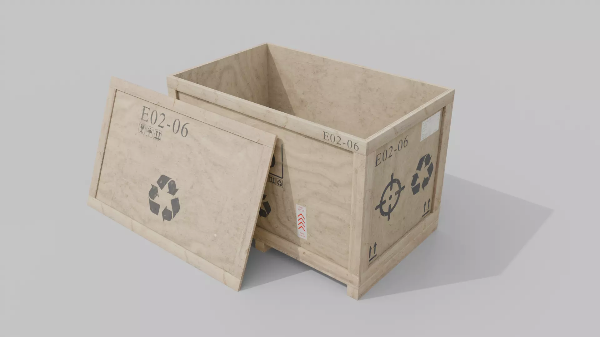 Customizable Wooden Crate Set - Industrial Layout 3D Model Collection_15